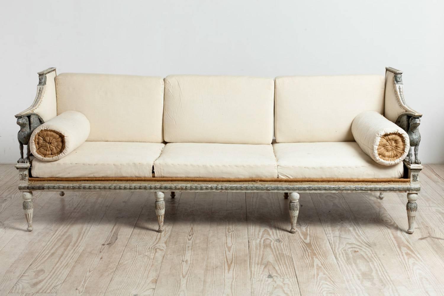 Ephraim St�åhl, Late Gustavian Griffin Sofa, circa 1795 3