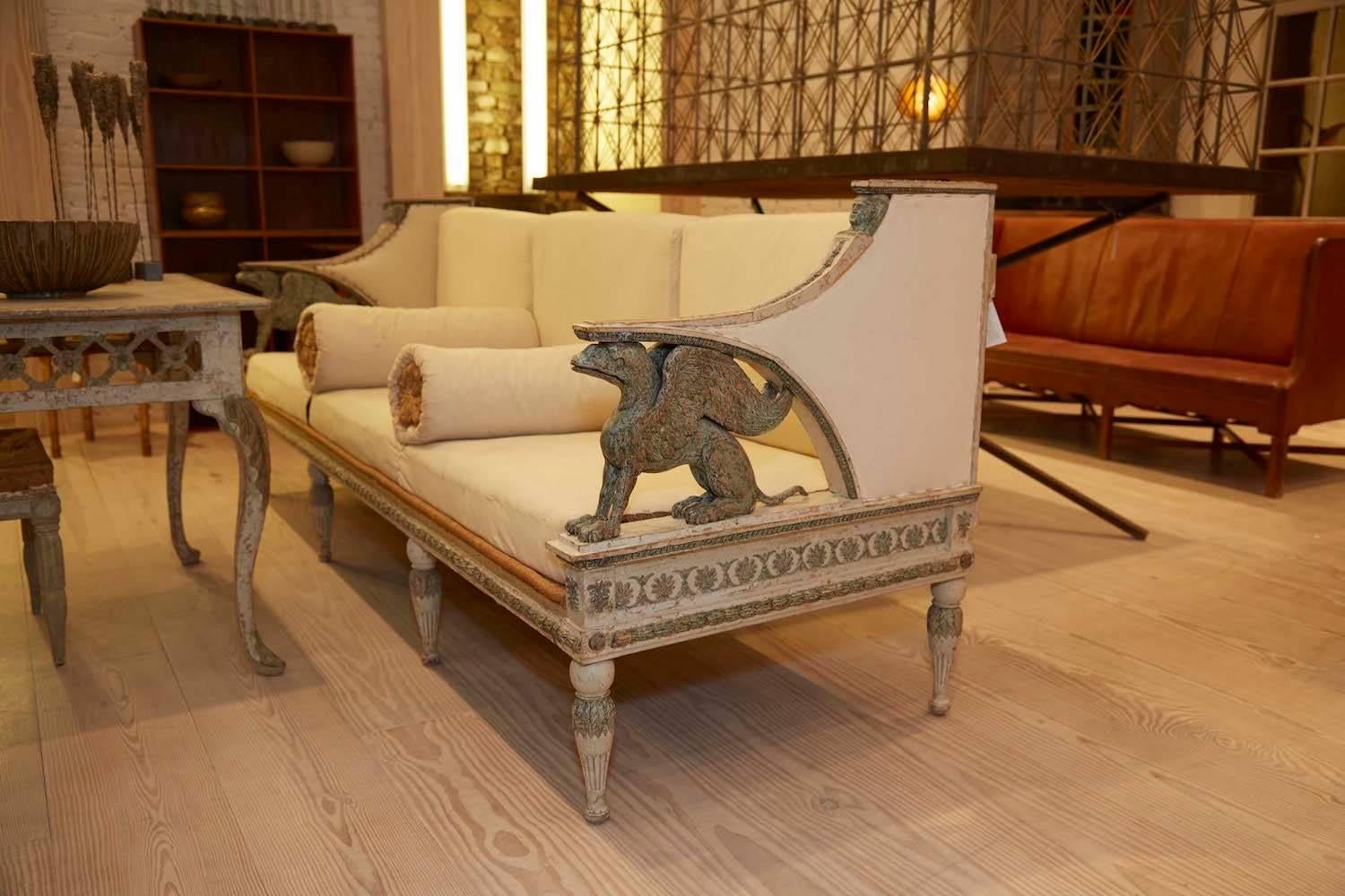 Ephraim Ståhl (1767 Stockholm 1820), Late Gustavian griffin sofa with Egyptian heads, origin: Stockholm, Sweden, circa 1795

Almost identical sofas from the permanent collections in the Nordiska Museets, as illustrated in:
1. Ephraim Ståhl by Eva