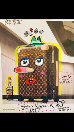Mixed Media "Louis Vuitton + Smirnoff Collab" Pop Art Drawing NYC Street Art