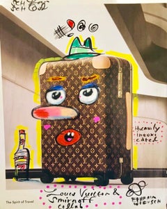 Mixed Media "Louis Vuitton + Smirnoff Collab" Pop Art Drawing NYC Street Art