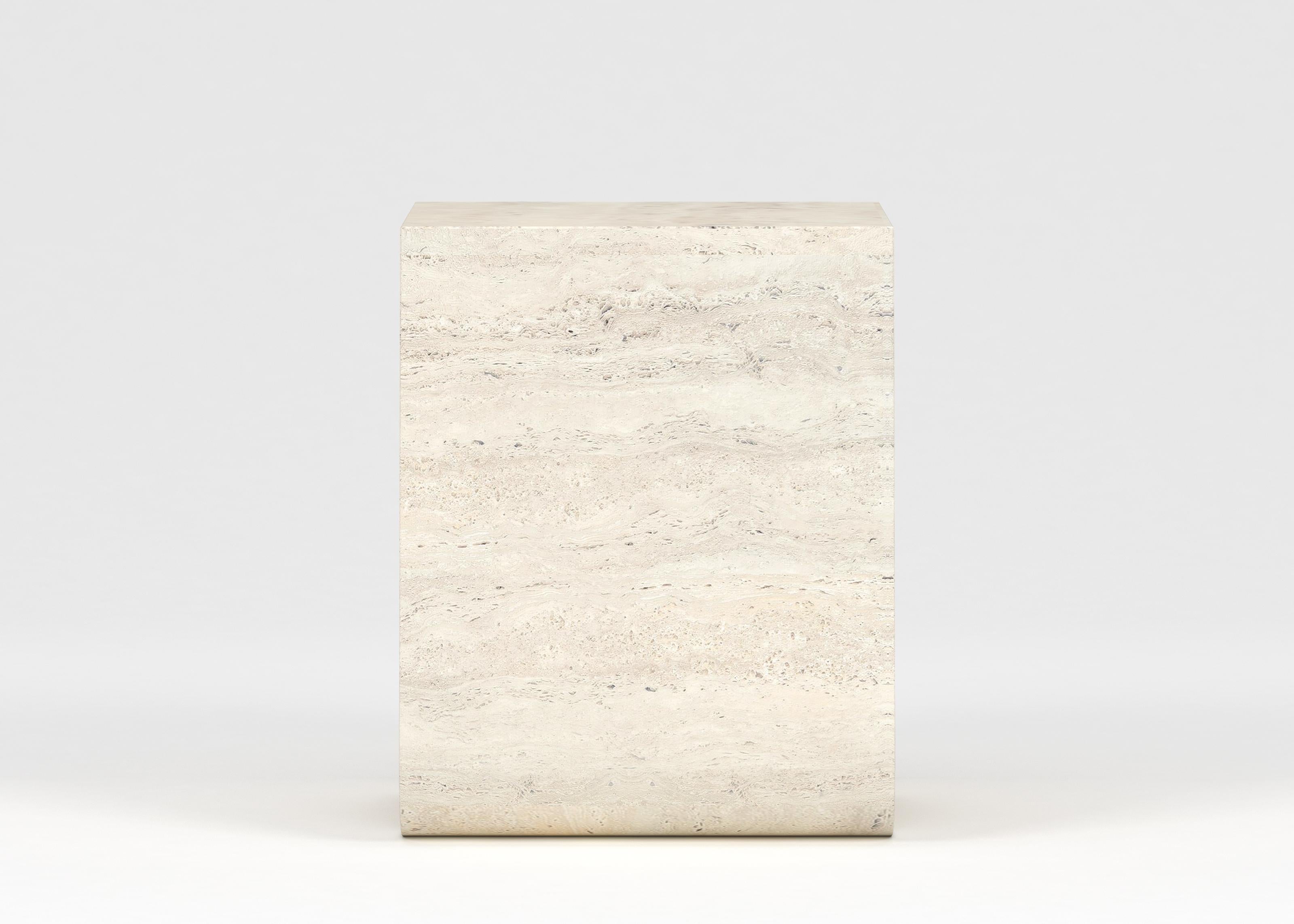 French Épi Marble Side Table by Maxime Boutillier For Sale