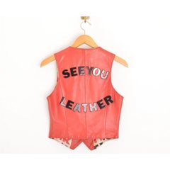 Epic 1990's Moschino Ciao See you Leather Fun Red Novelty Waistcoat Vest