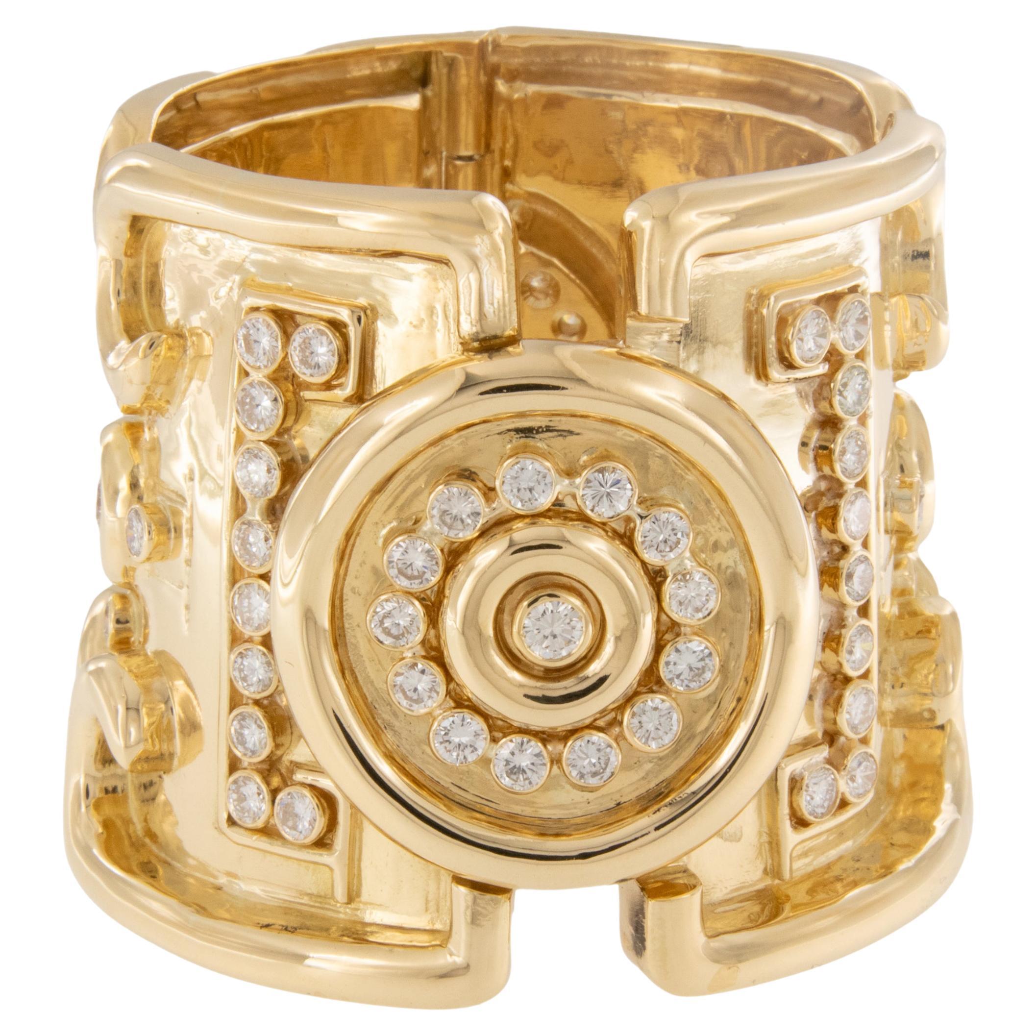 Epic! 241 Gramm 18 Karat! 9,50 Cttw Diamant Breites Manschettenarmband von Emis Beros