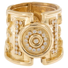 ¡Épico! ¡241 Gramos de 18 Kilates! Brazalete ancho con diamantes de 9,50 qt by Emis Beros