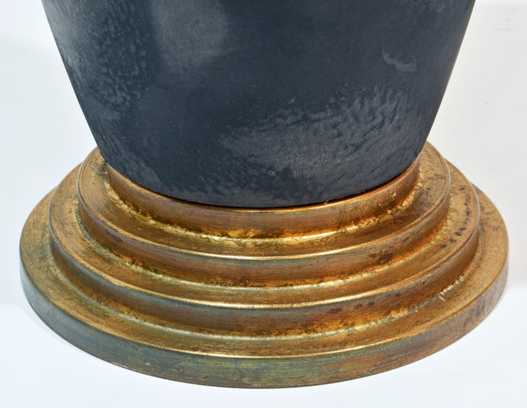 Epic Art Deco Inspired Ceramic Drip Glazed Lidded Raku Vase by Tony Evans CA For Sale 9