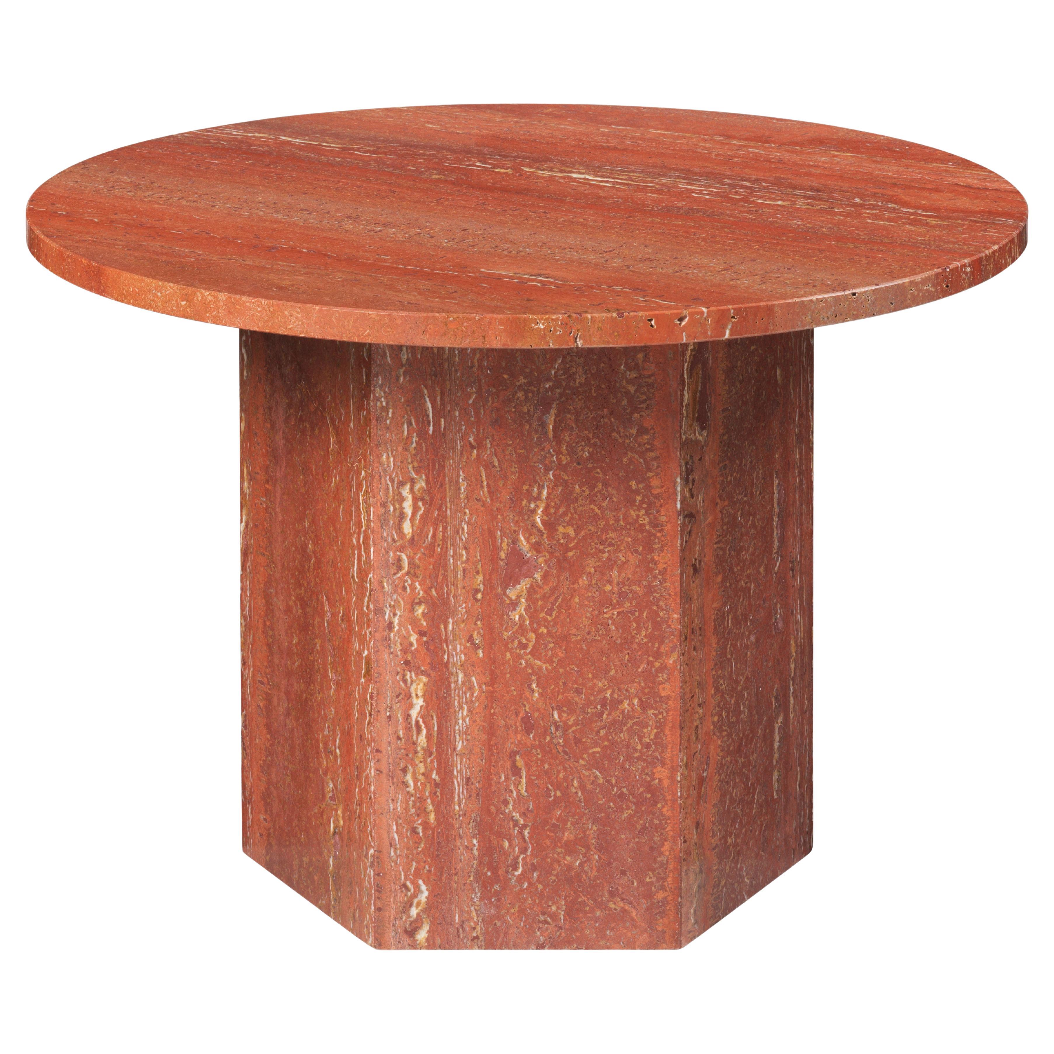 Epic Coffee Table, Round - Ø60, Burnt Red Travertine by GamFratesi for Gubi For Sale