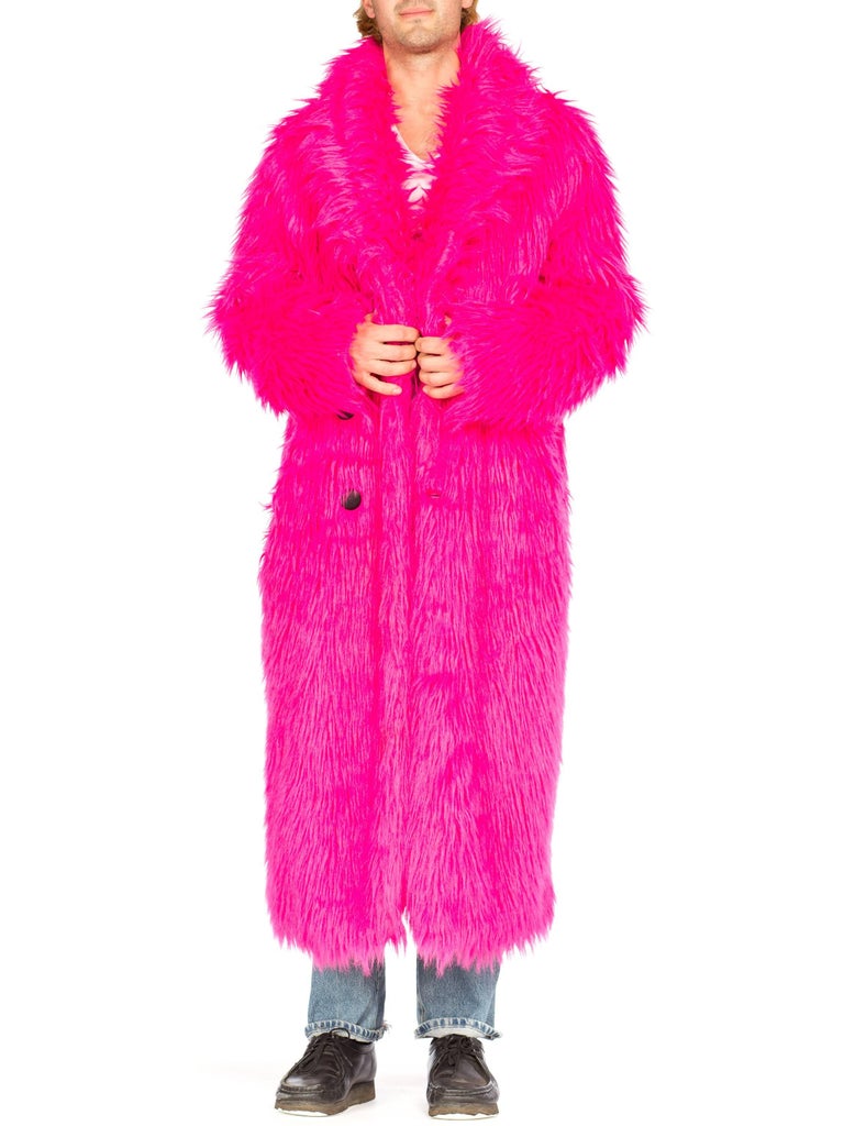 Hot Pink Faux Fur Shaggy Coat, 1990s at 1stDibs | hot pink faux fur ...