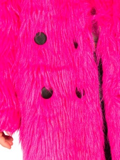 Hot Pink Faux Fur Shaggy Coat, 1990s