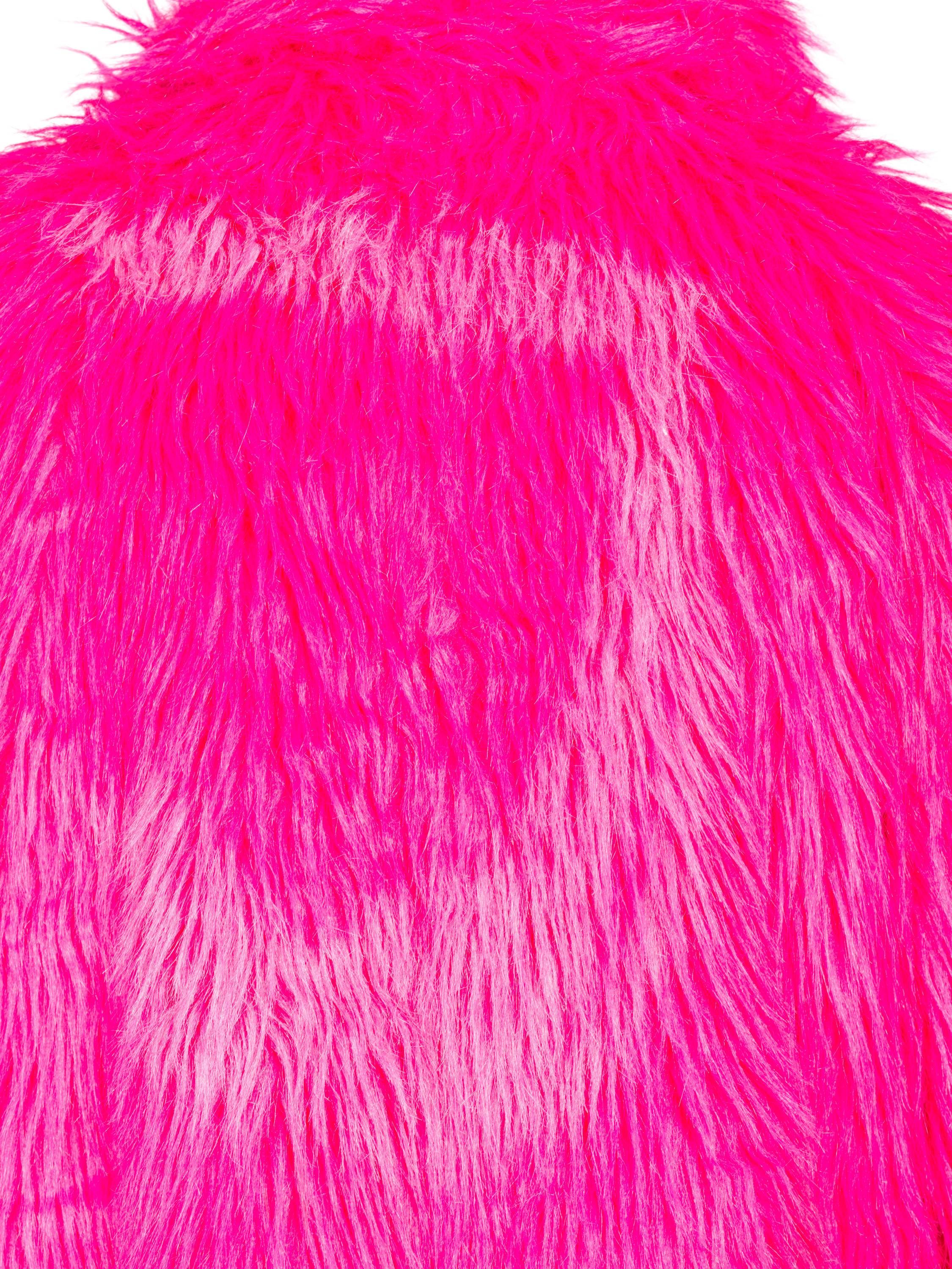hot pink shaggy jacket