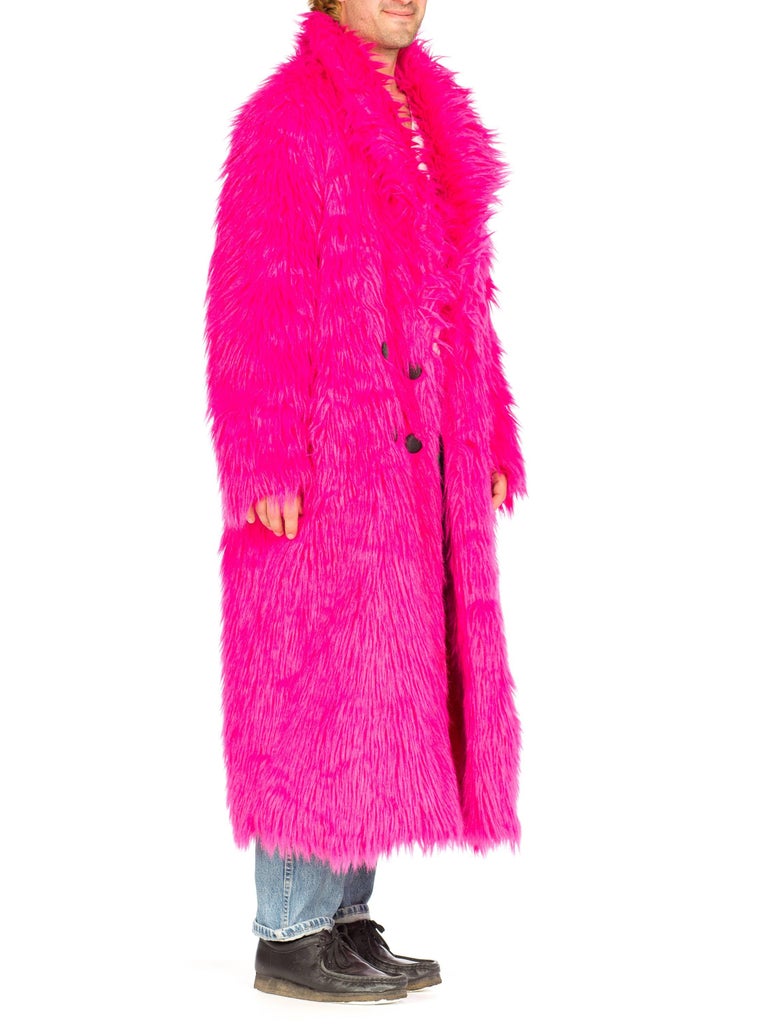Hot Pink Faux Fur Shaggy Coat, 1990s at 1stDibs | hot pink faux fur ...