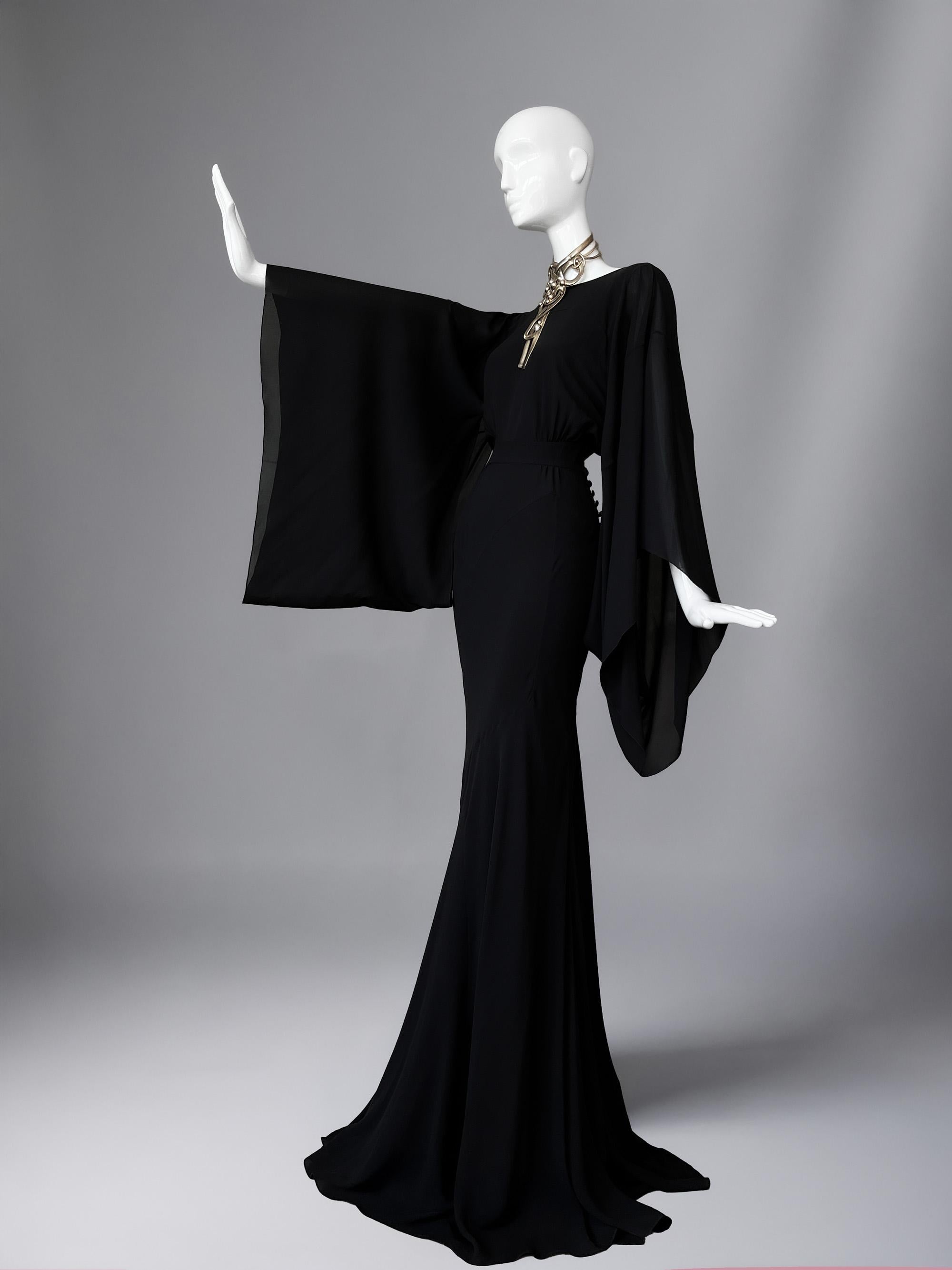 EPIC John Galliano Abendkleid aus schwarzer Seide H/W 08/09 H/W im Zustand „Hervorragend“ im Angebot in Berlin, BE