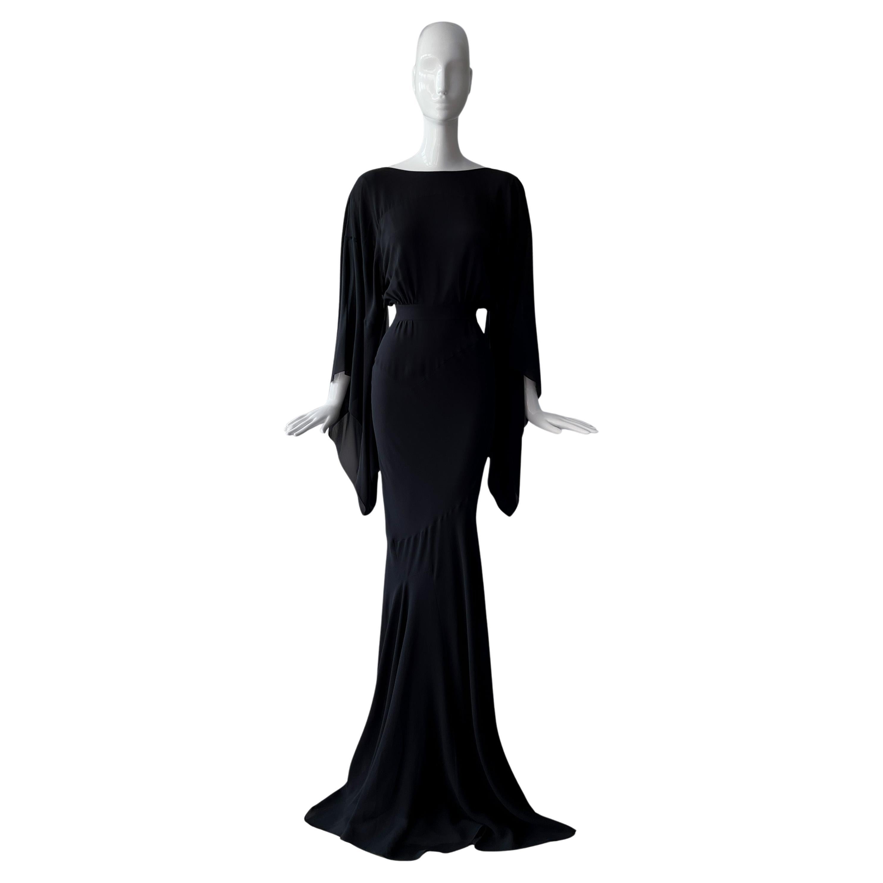 EPIC John Galliano Abendkleid aus schwarzer Seide H/W 08/09 H/W