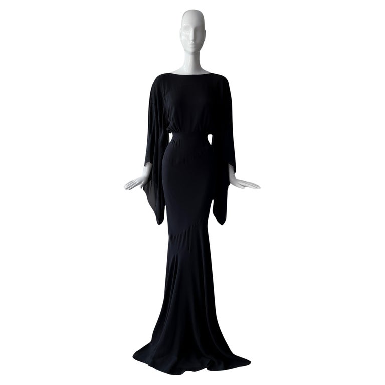 EPIC John Galliano Evening Gown Black Silk Dress FW 08/09 For Sale at  1stDibs