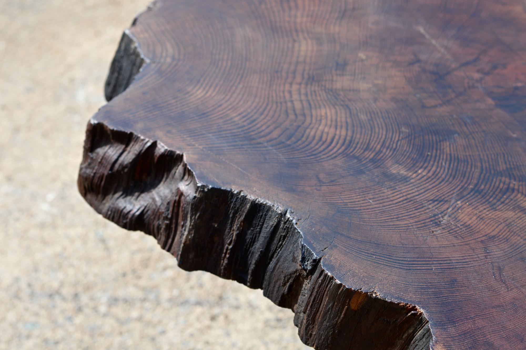 Epic Live Edge California Redwood Coffee Table For Sale 4