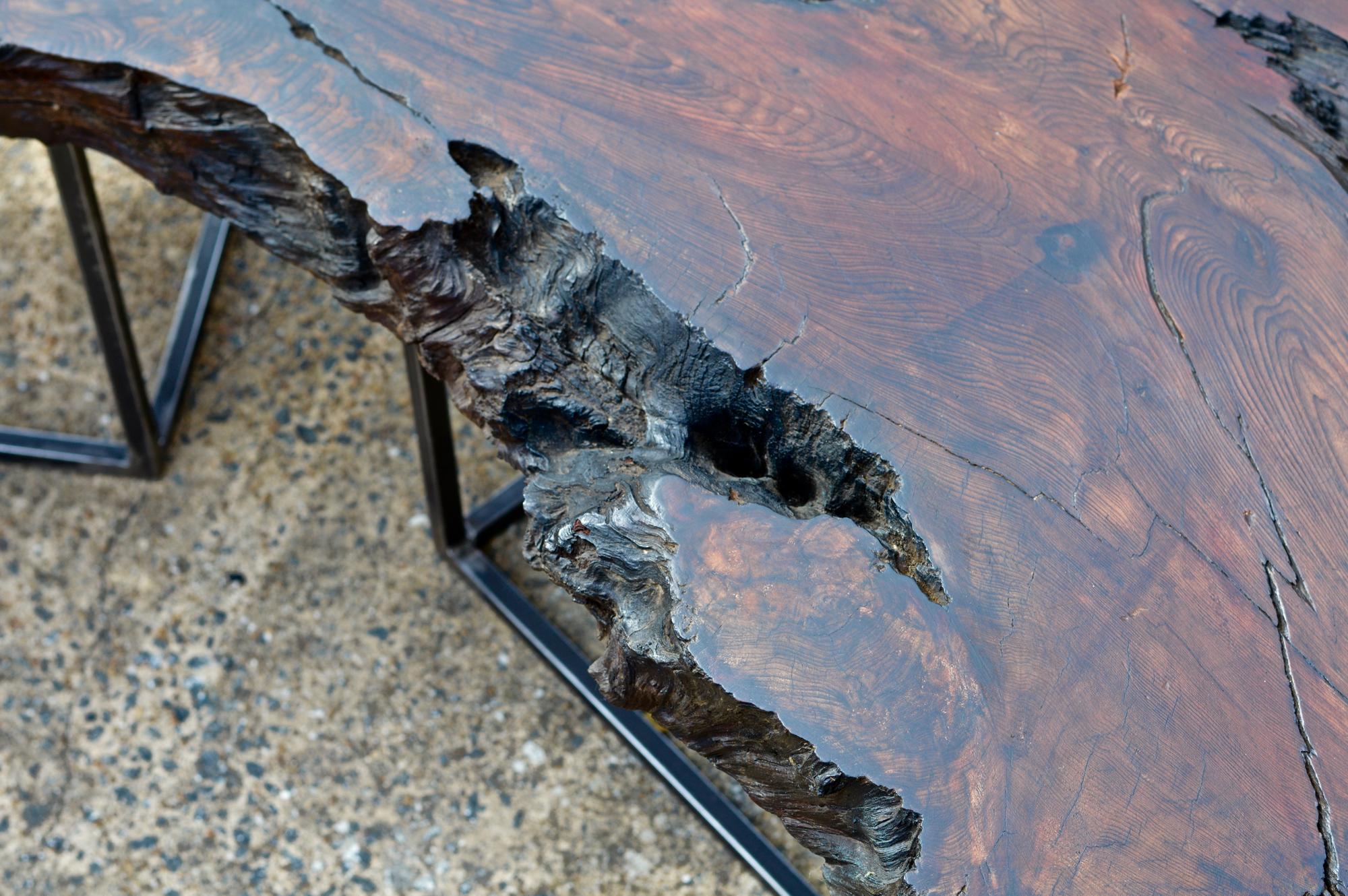 Epic Live Edge California Redwood Coffee Table For Sale 5