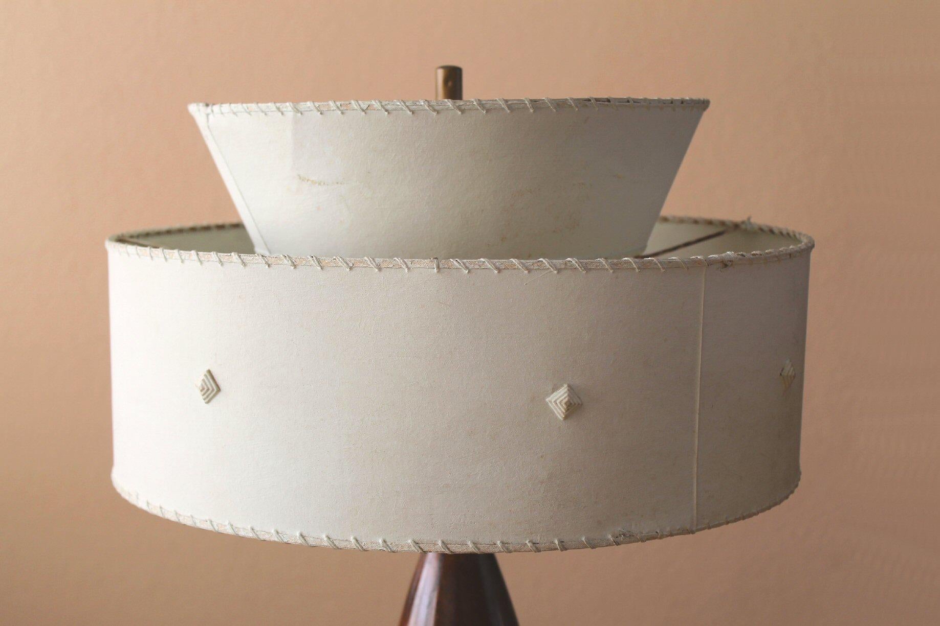 Hand-Carved Epic Mid Century Modern Rocket Table Lamp! Mahogany Fiberglass Sputnik Era Icon! For Sale