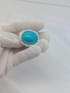 Anello Epic Persian Turquoise & Diamond Cocktail 18KT