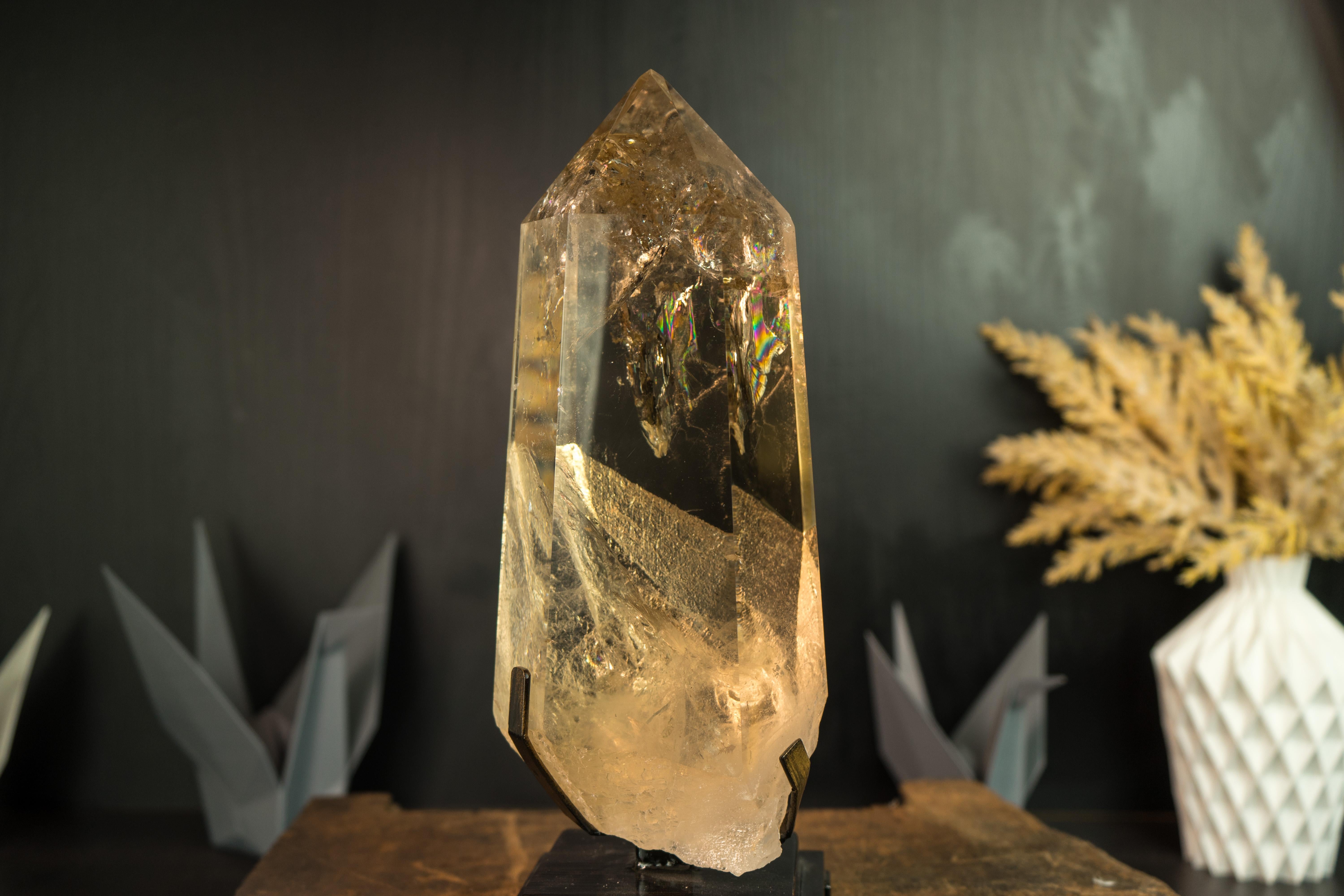 Epic Raw Water Clear Citrine Quartz Point, AAA Honey Yellow Citrine, Large 7