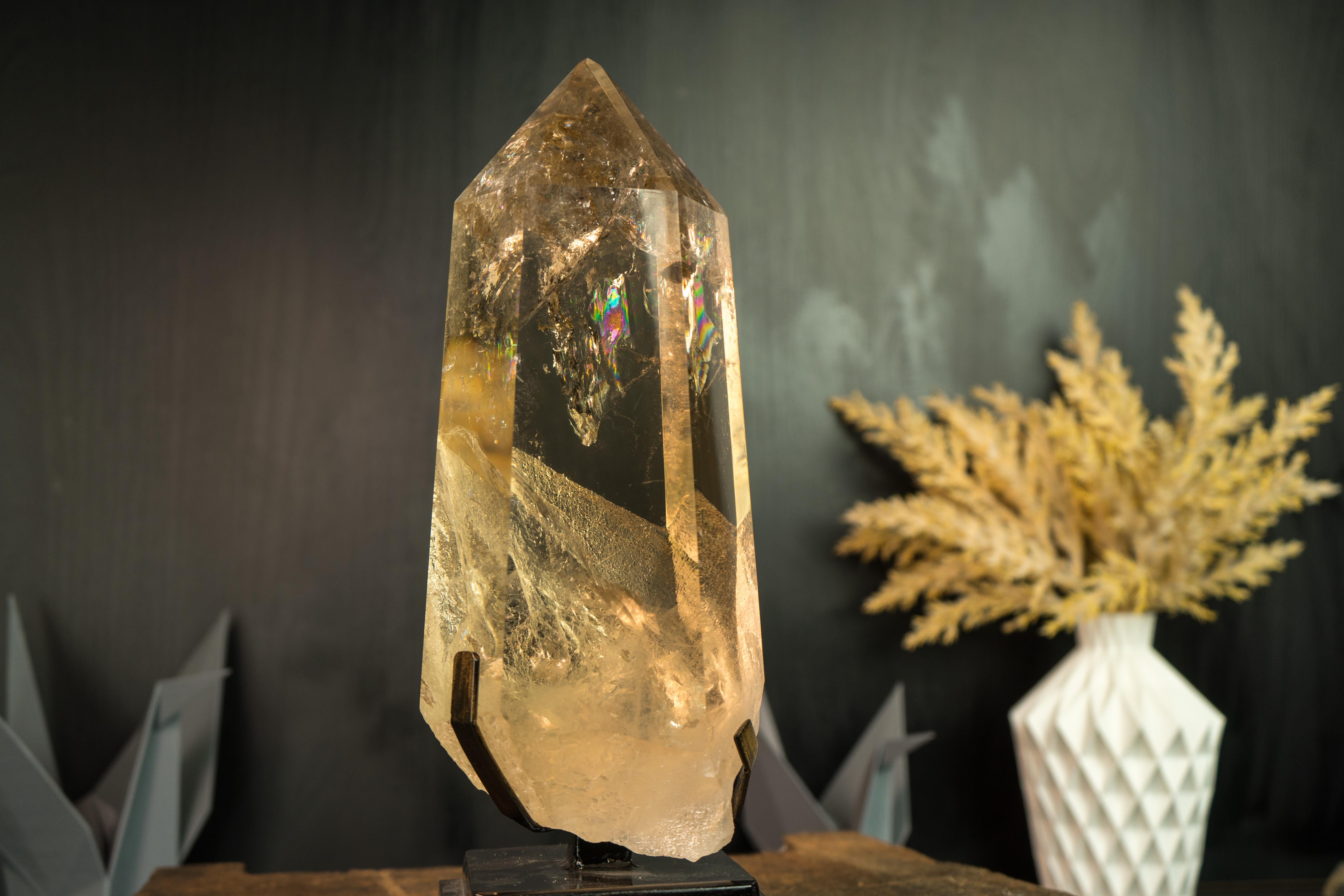 Epic Raw Water Clear Citrine Quartz Point, AAA Honey Yellow Citrine, Large 8