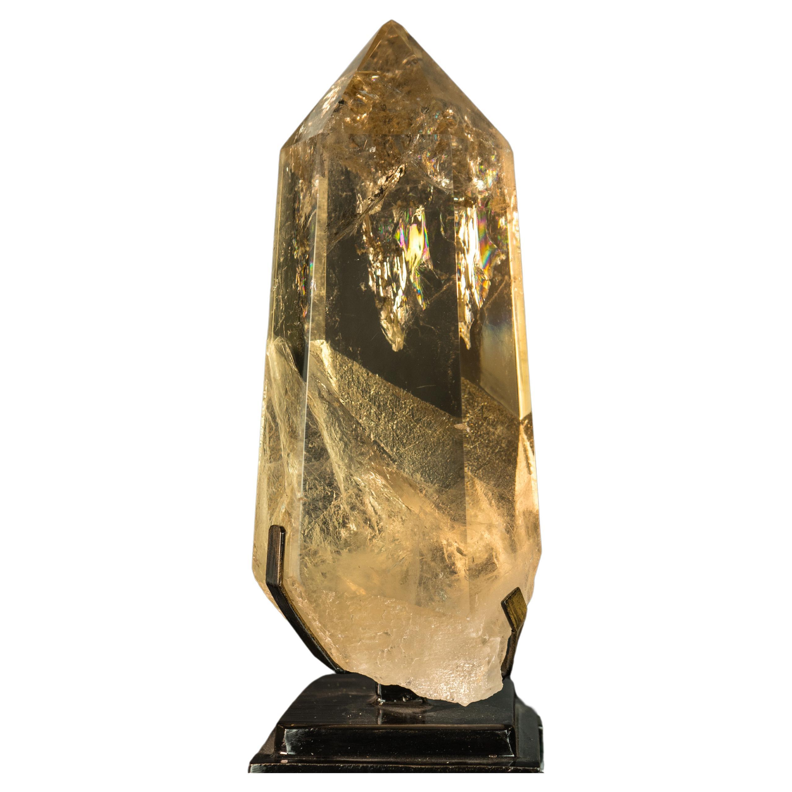 Epic Raw Water Clear Citrine Quartz Point, AAA Honey Yellow Citrine, Large
