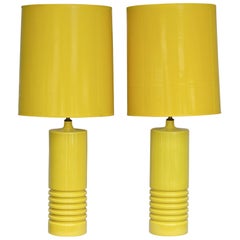 Epic Vintage Lamps in Yellow, a Pair