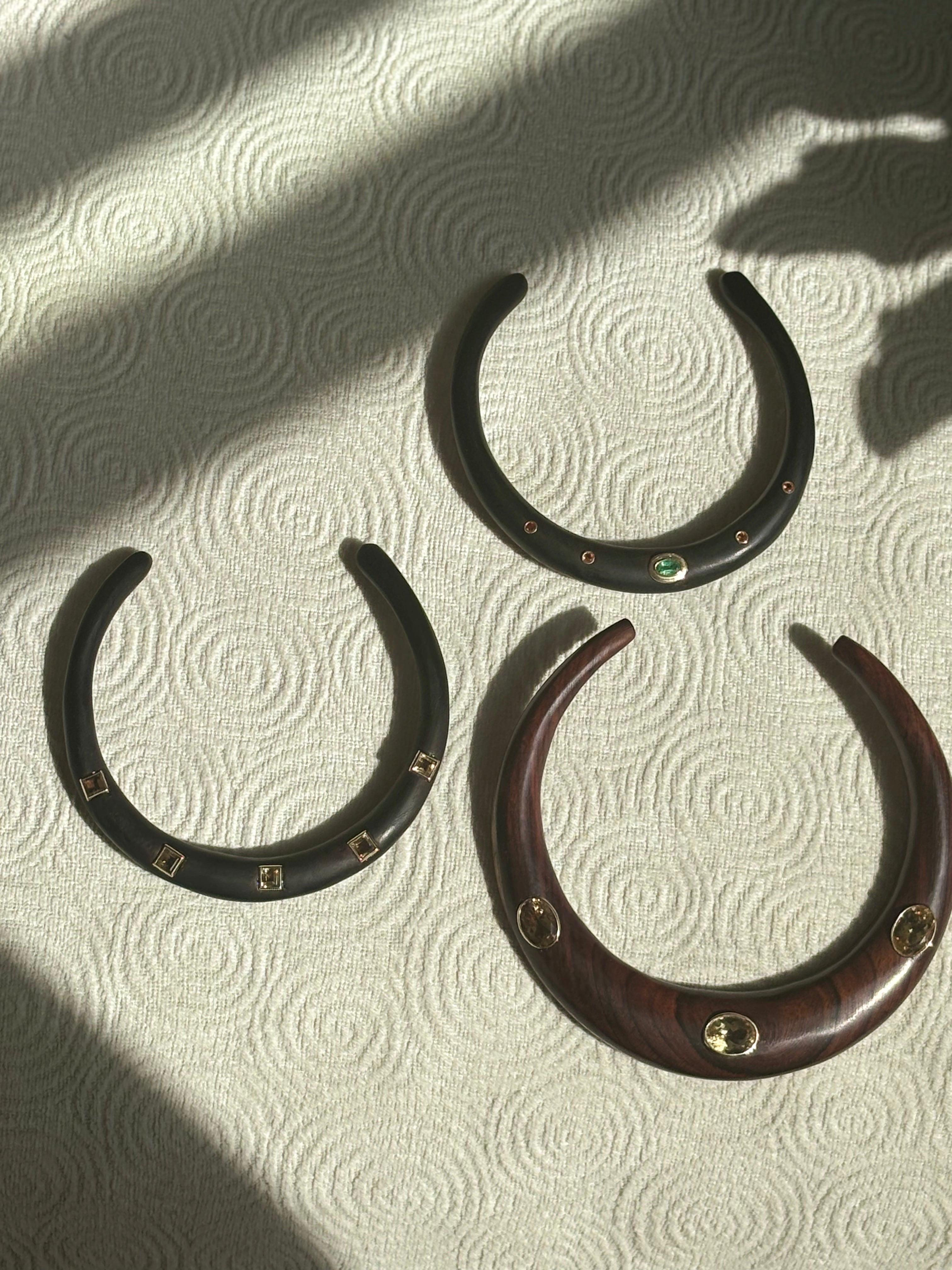 Collana con collare in Wood Wood con citrini e oro 14k in vendita 3