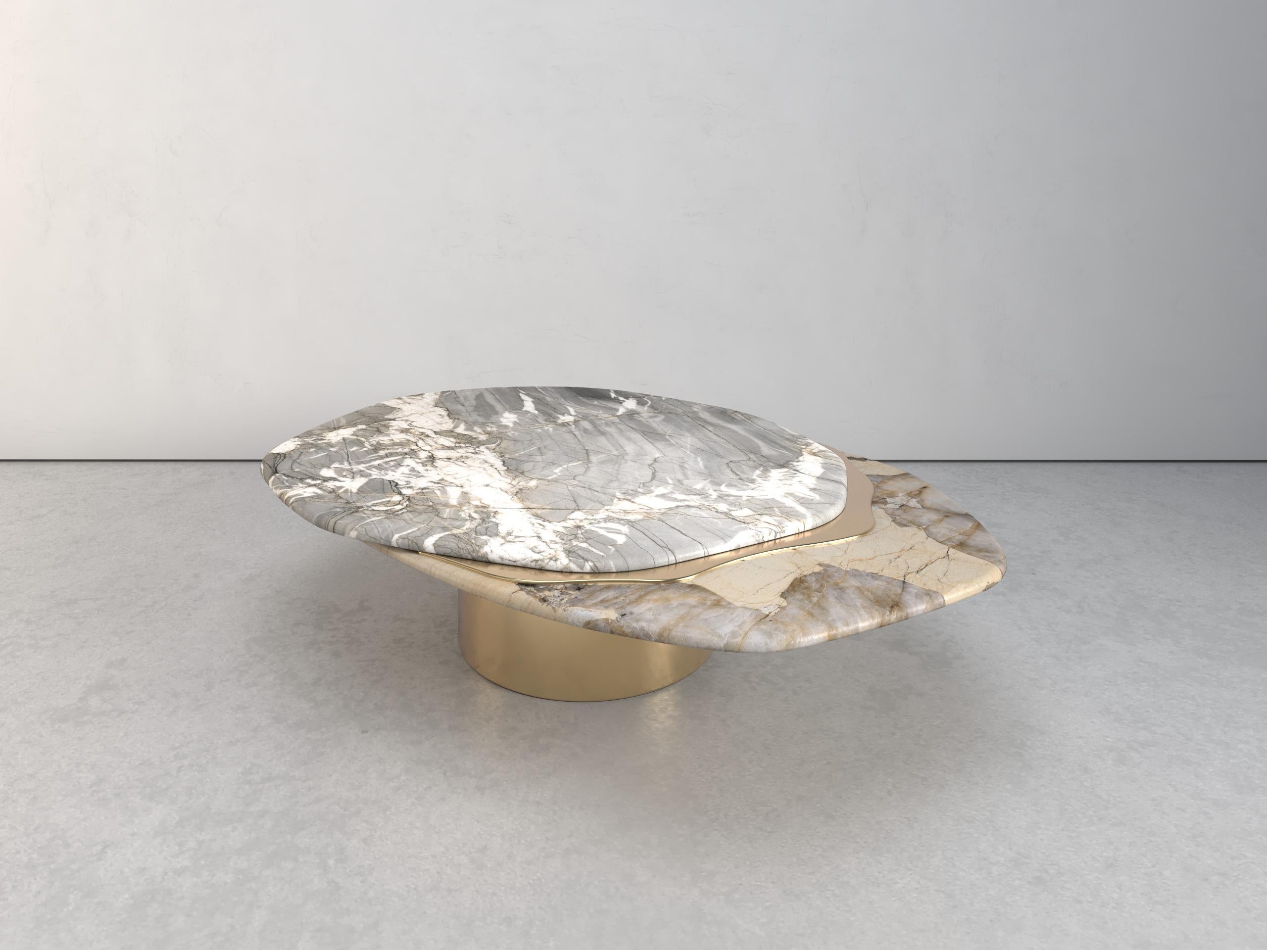 Table basse Epicure V en quartzite et laiton en édition limitée de Grzegorz Majka en vente 1