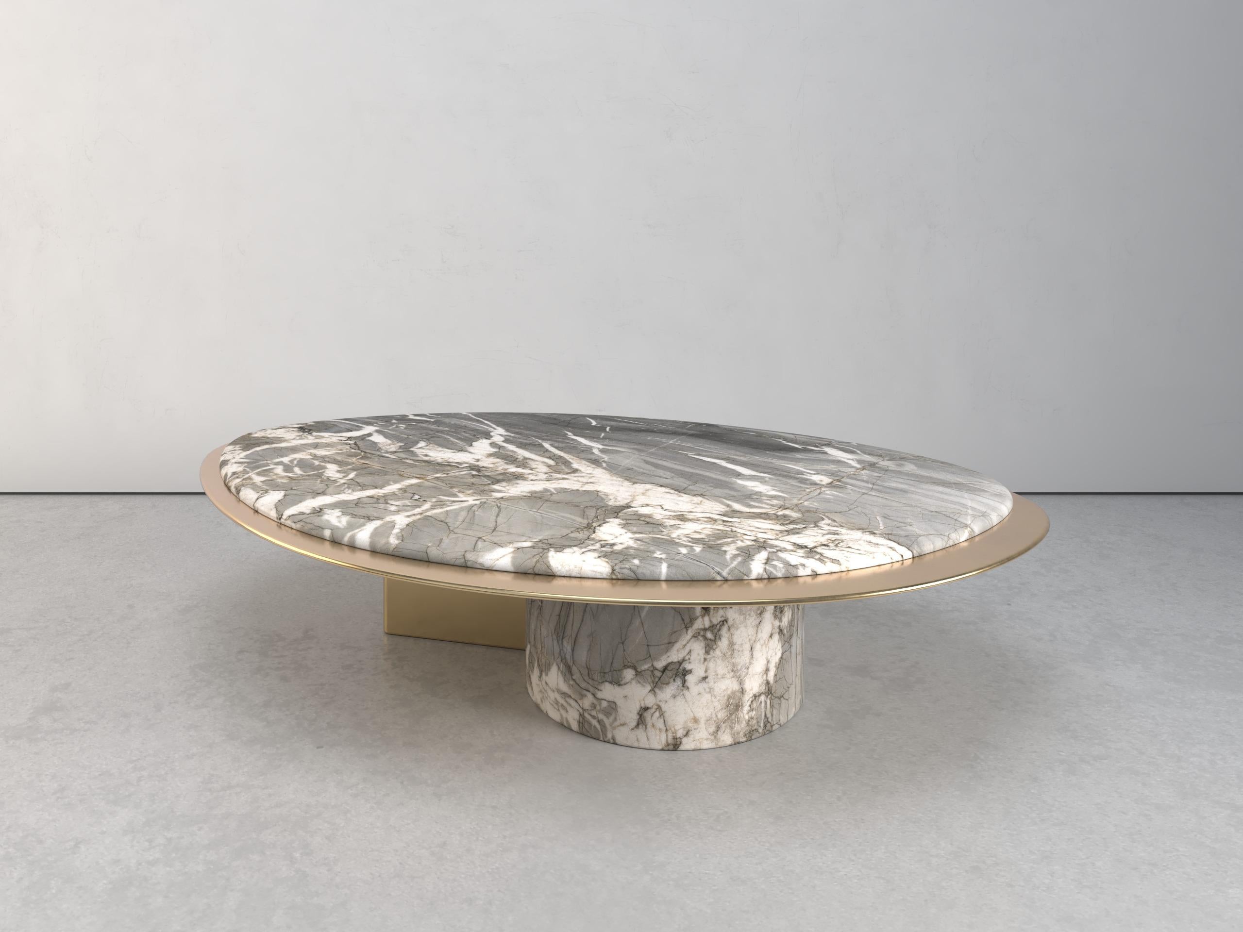 Britannique Table basse Epicure VIII en quartzite et laiton en édition limitée de Grzegorz Majka en vente