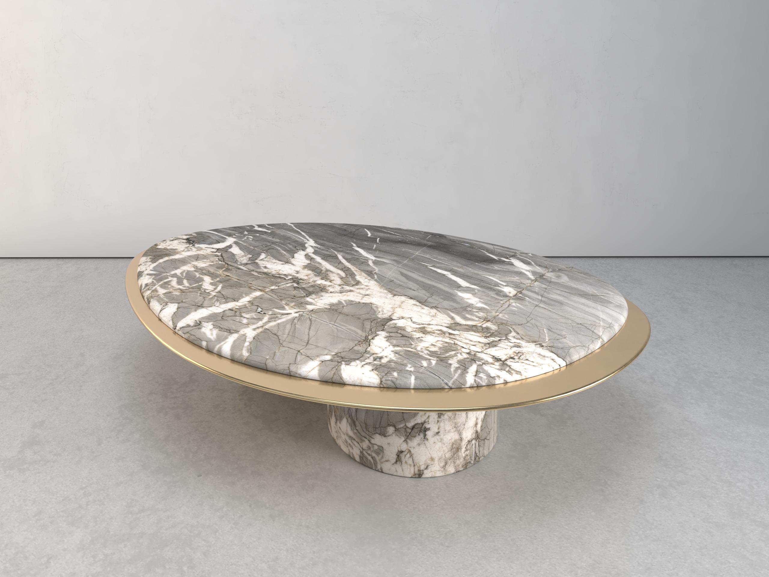 Autre Table basse Epicure VIII en quartzite et laiton en édition limitée de Grzegorz Majka en vente