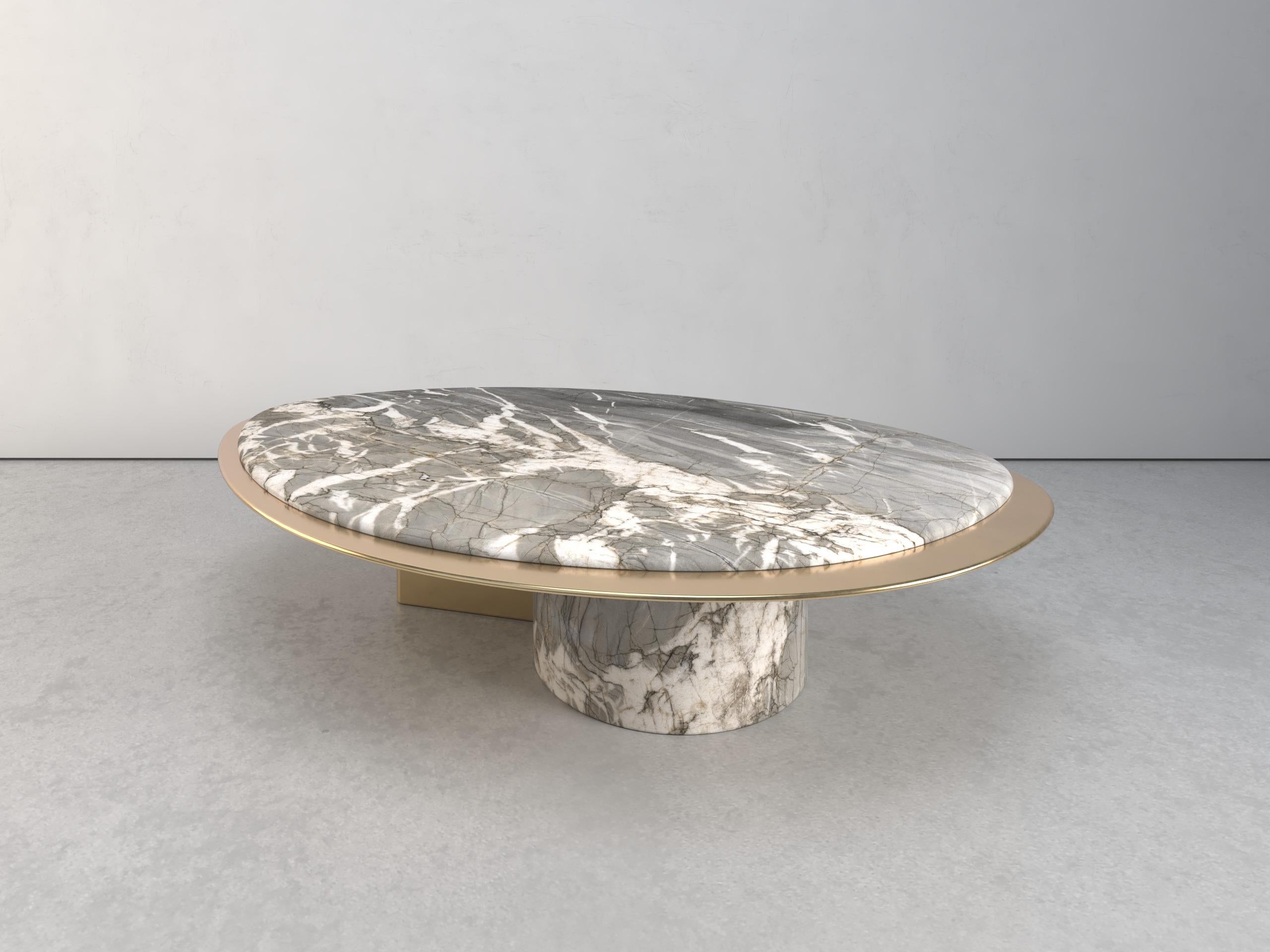 Table basse Epicure VIII en quartzite et laiton en édition limitée de Grzegorz Majka Neuf - En vente à Geneve, CH