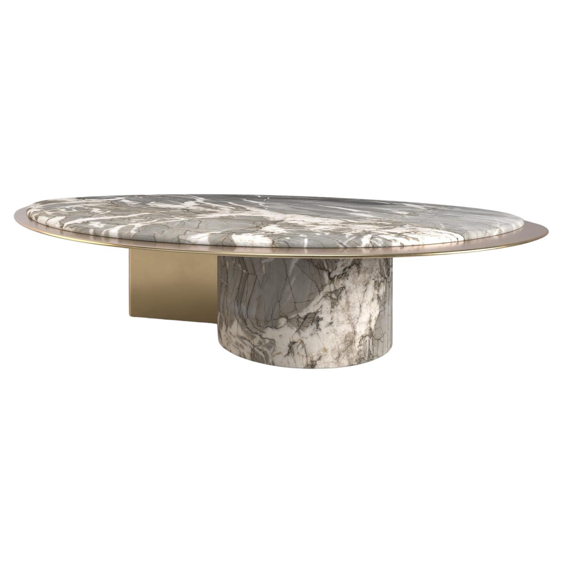 Table basse Epicure VIII en quartzite et laiton en édition limitée de Grzegorz Majka