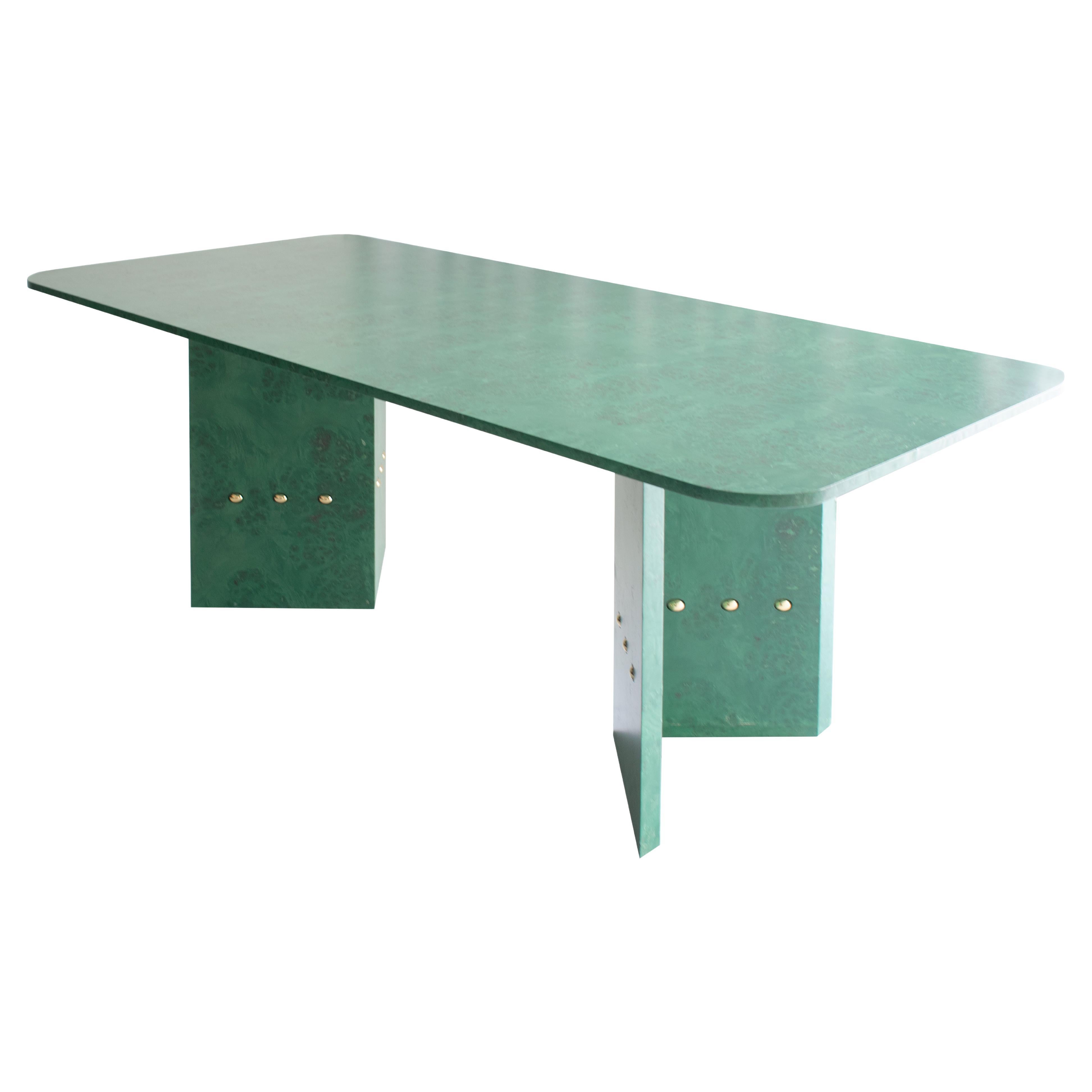 EPIFANIA Mappa Burl Green Dinning Table For Sale