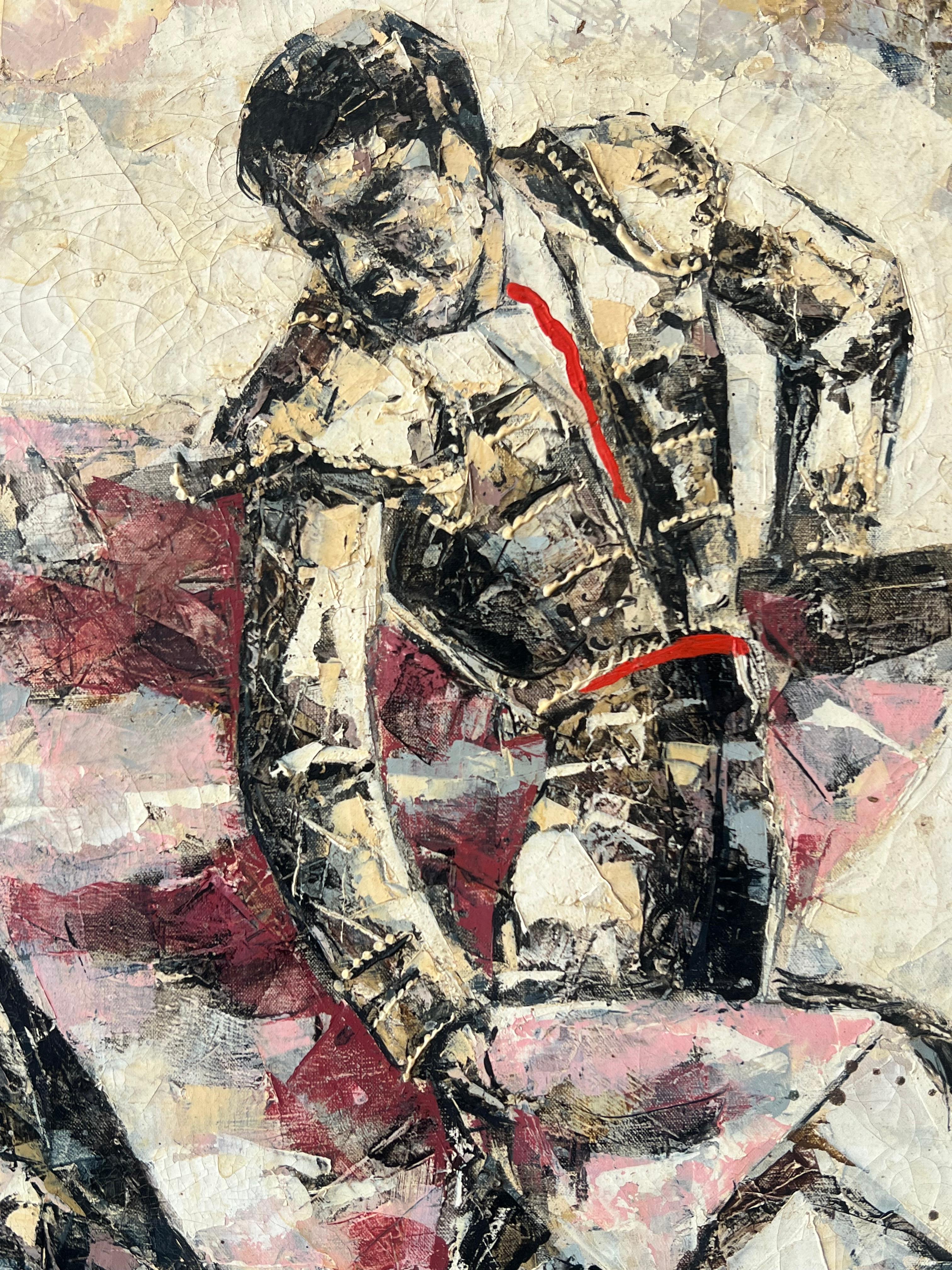 Mid-Century Modern Epifanio Ortega Mid Century Bullfight Painting 1969 For Sale