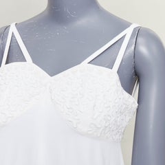 EPISODE white viscose blend lace bust spaghetti strap maxi dress US0 XS