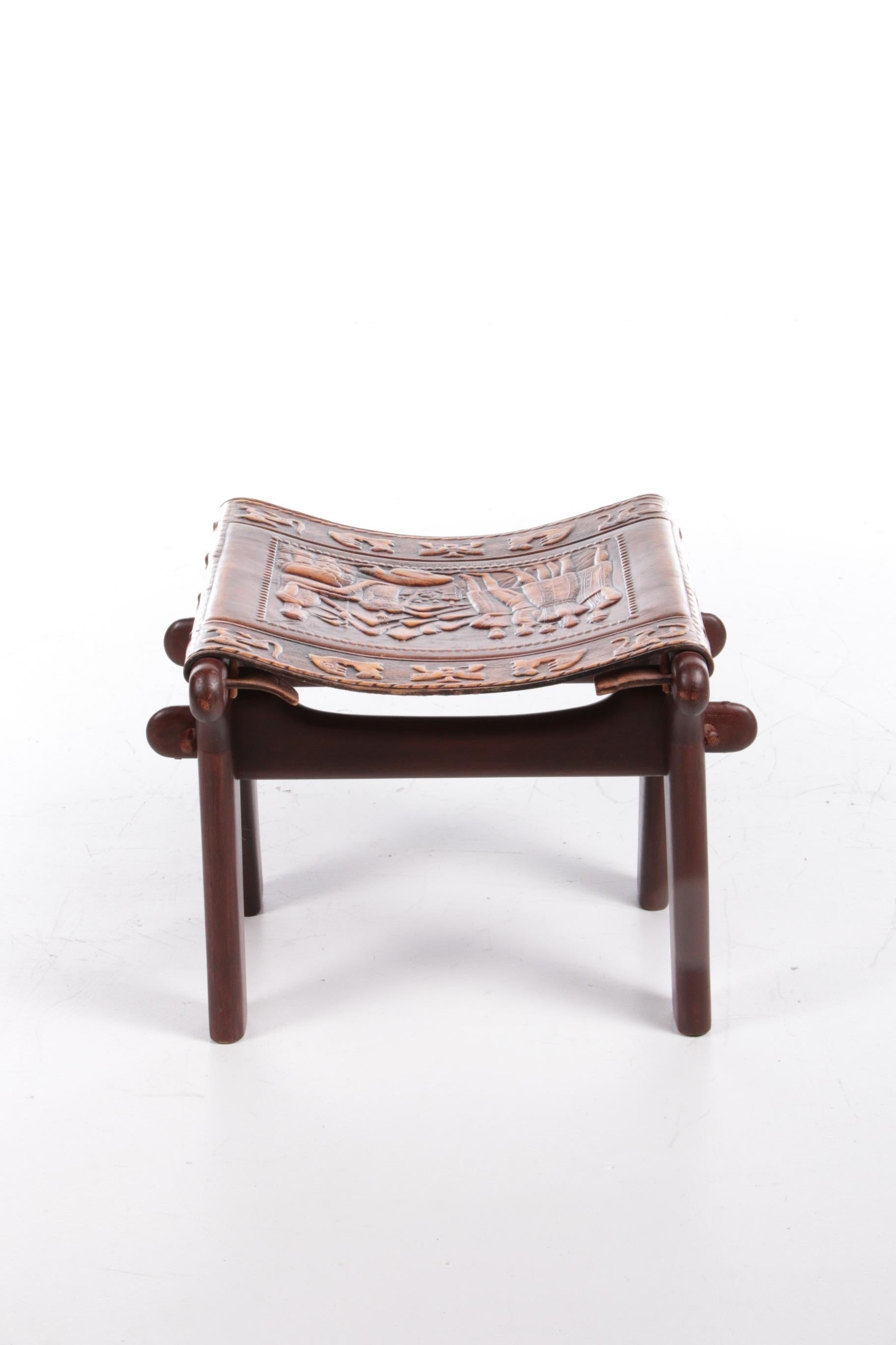 Ecuadorean Episodio Historico Angel Pazmino Footstool Made by Estilo, 1960s Ecuador