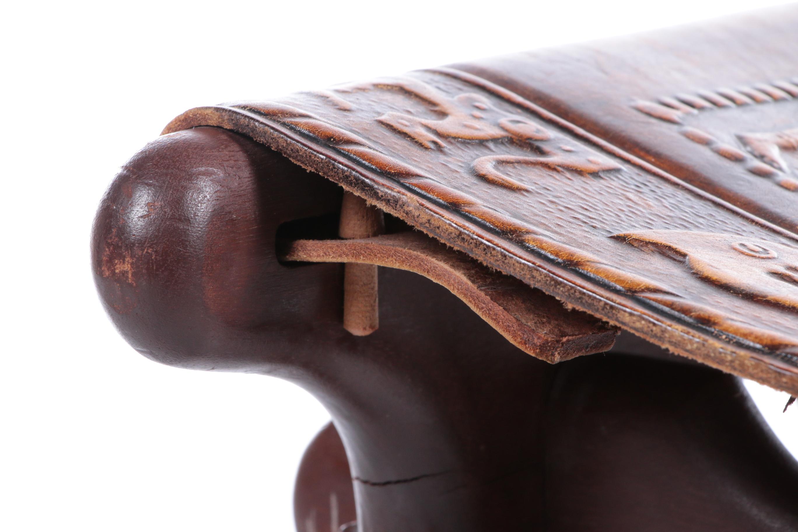 Episodio Historico Angel Pazmino Footstool Made by Estilo, 1960s Ecuador 2