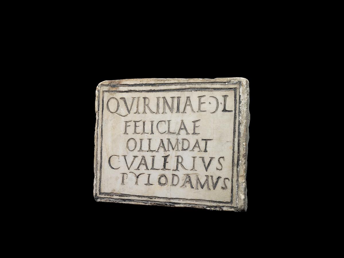 Classical Roman Epitaph for Quirinia Felicia For Sale