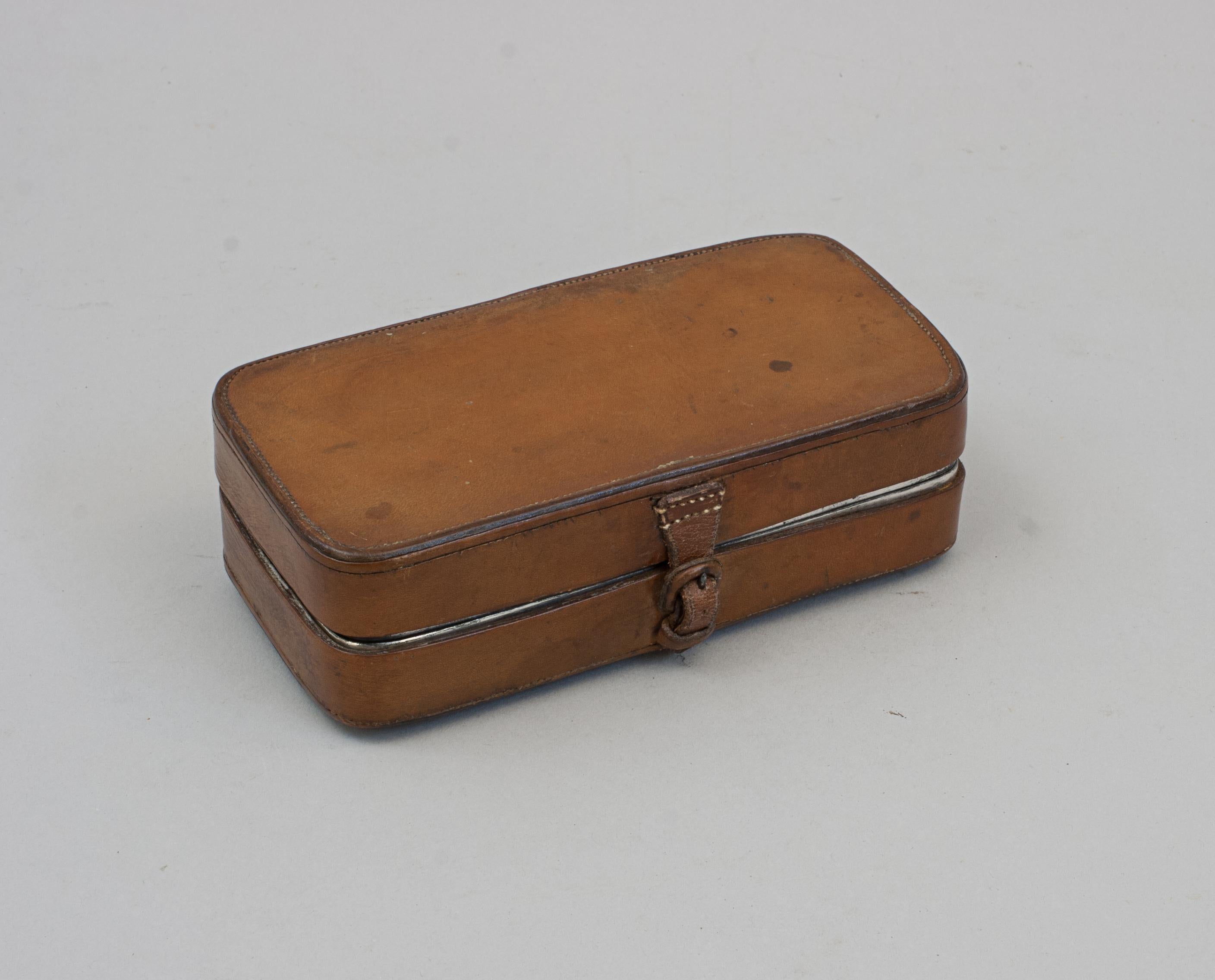 British Epns Sandwich Box in Leather Case For Sale