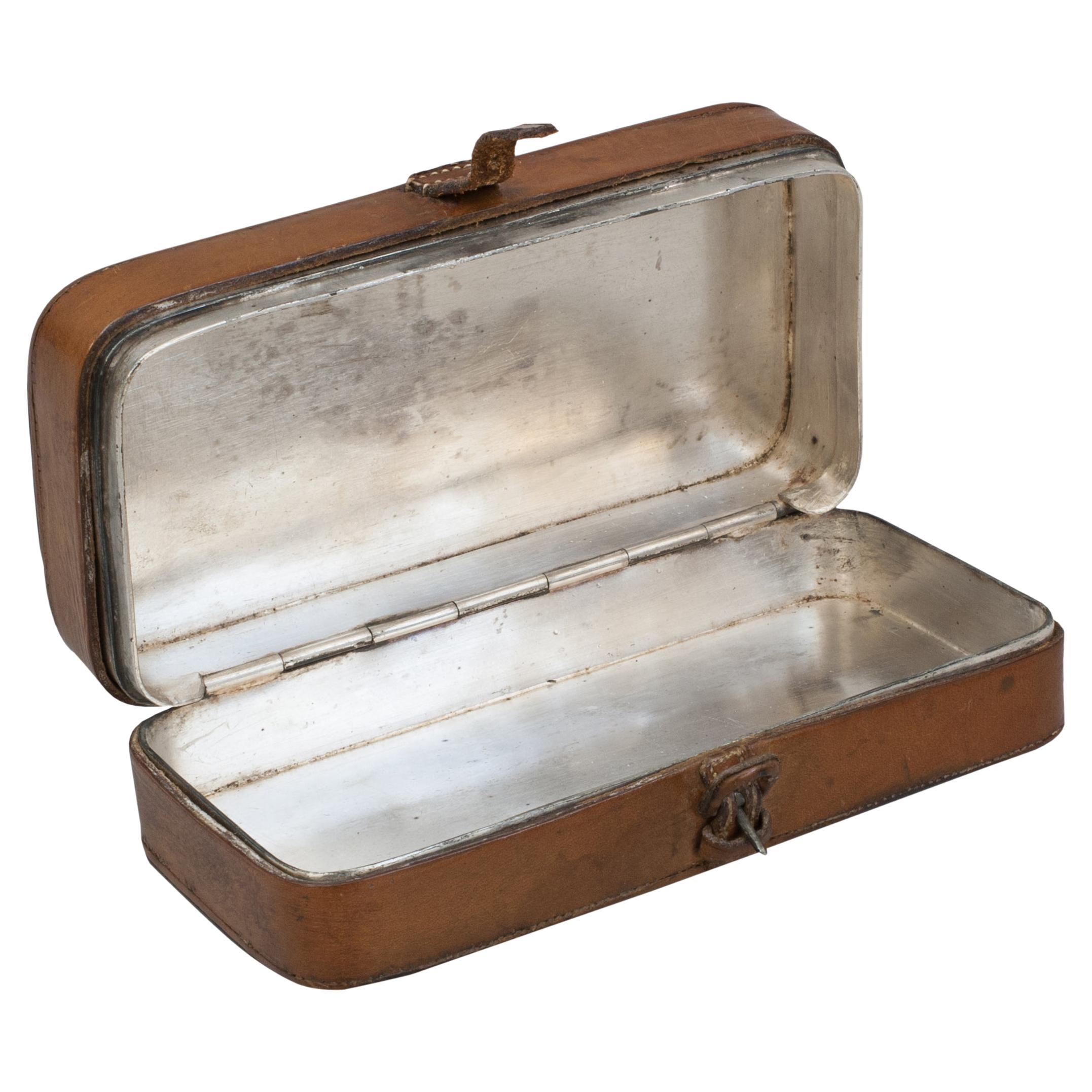 Epns Sandwich Box in Leather Case For Sale