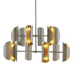 Epoca Lampadari 4000 24-Light Taupe and Gold Chandelier