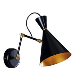 Epoca Lampadari 4012/A1 Black and Gold Sconce