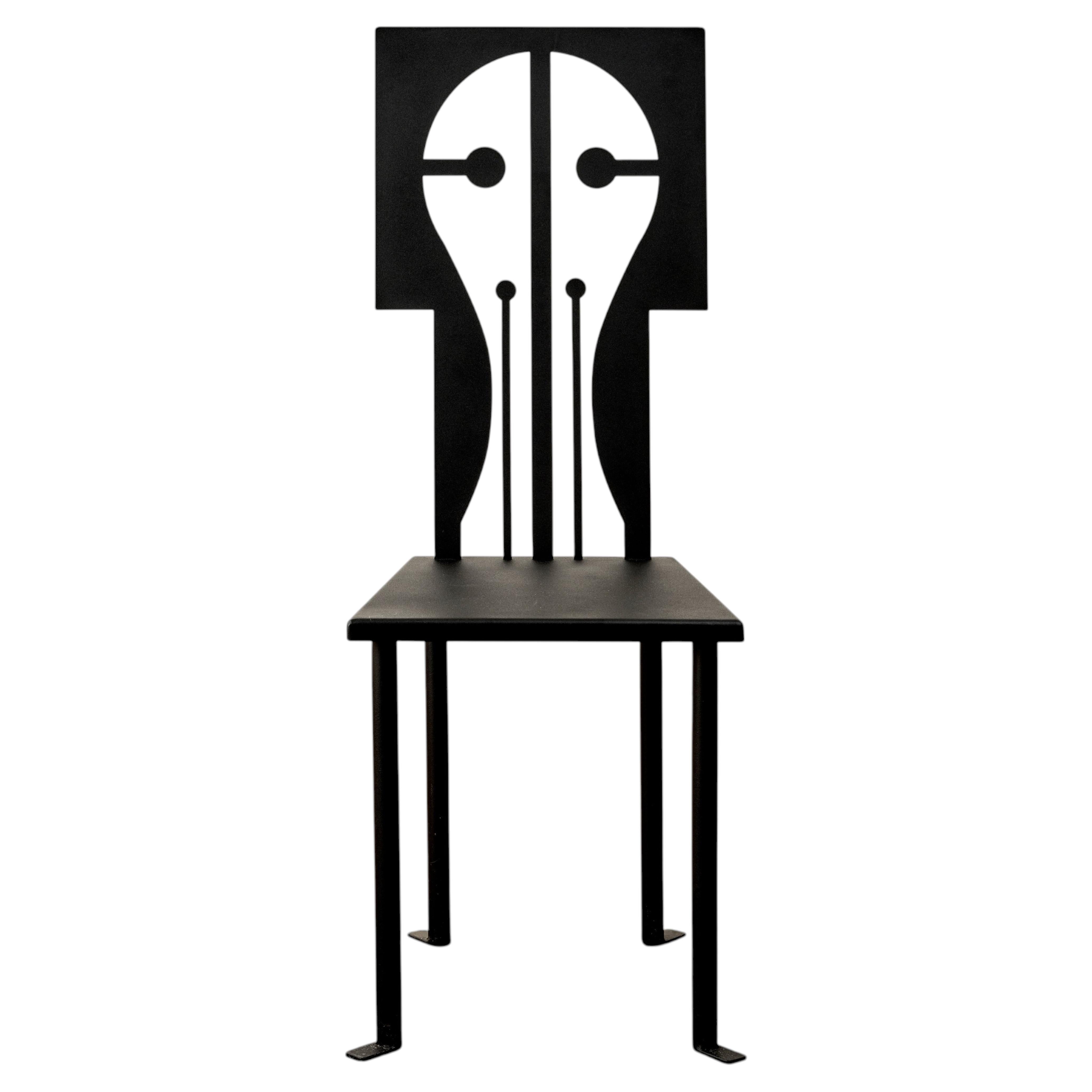 Epona Chair in Black Powder Coated Iron by Animate Objects For Sale
