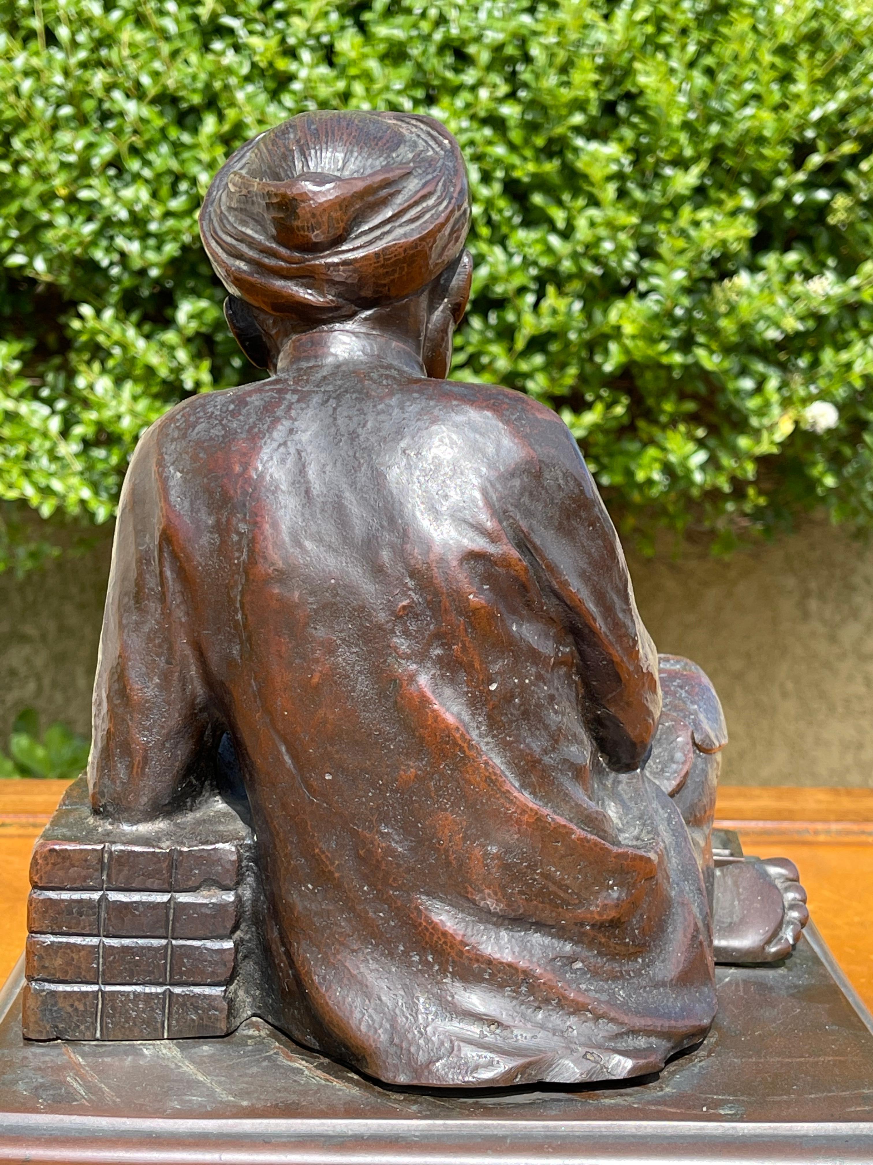 Meiji Period, Bronze, 'Literate Writing', 19th Century For Sale 7