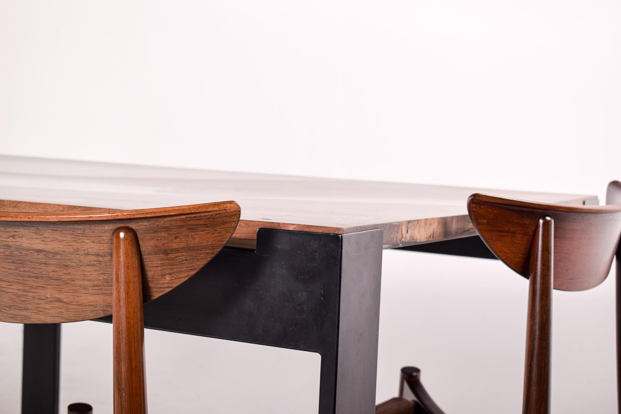 Epoxy and Walnut Dining Table For Sale 2