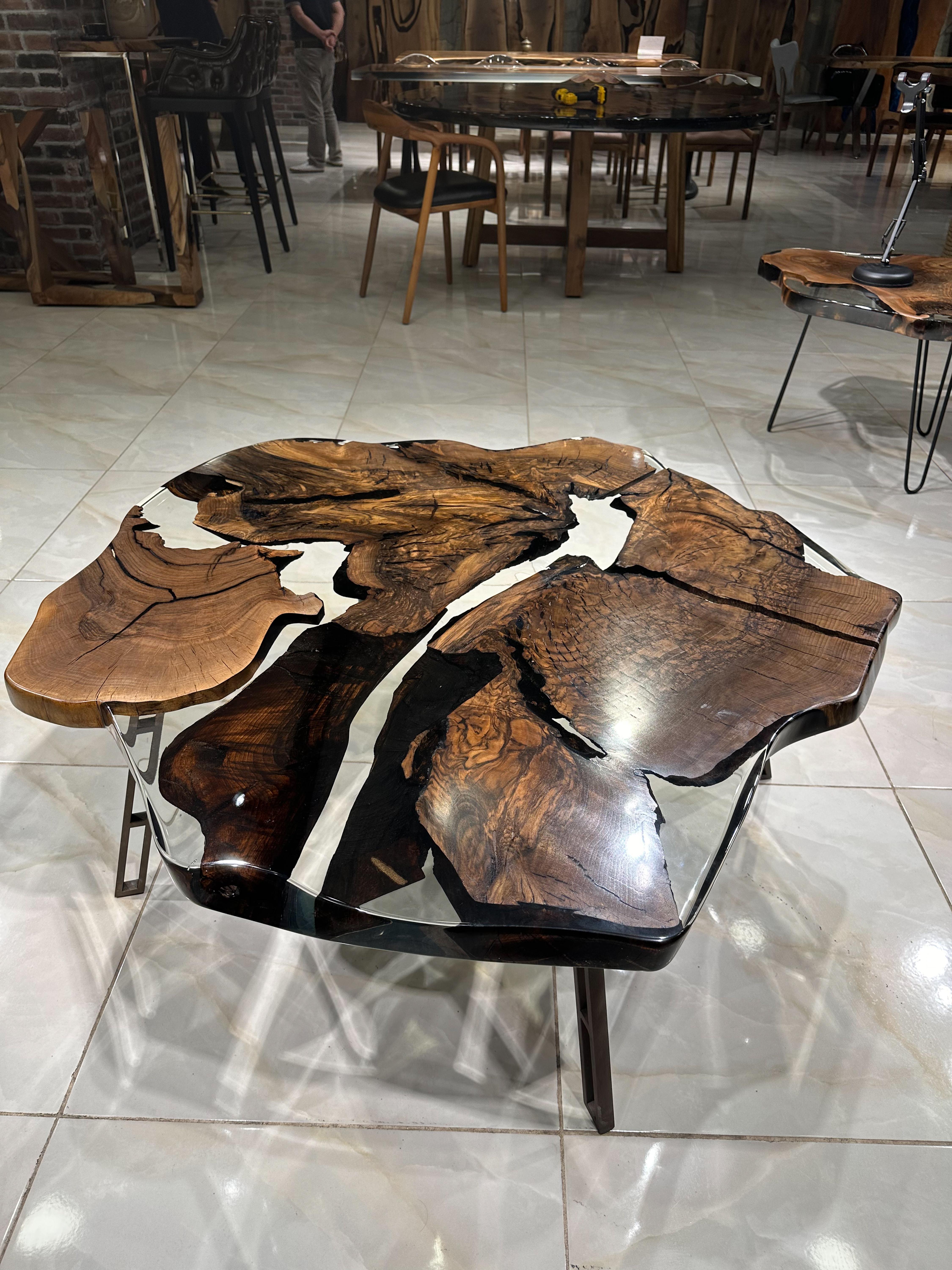 Resina Tavolino da caffè in resina epossidica - Tavolino moderno per il soggiorno - Tavolino laterale in vendita