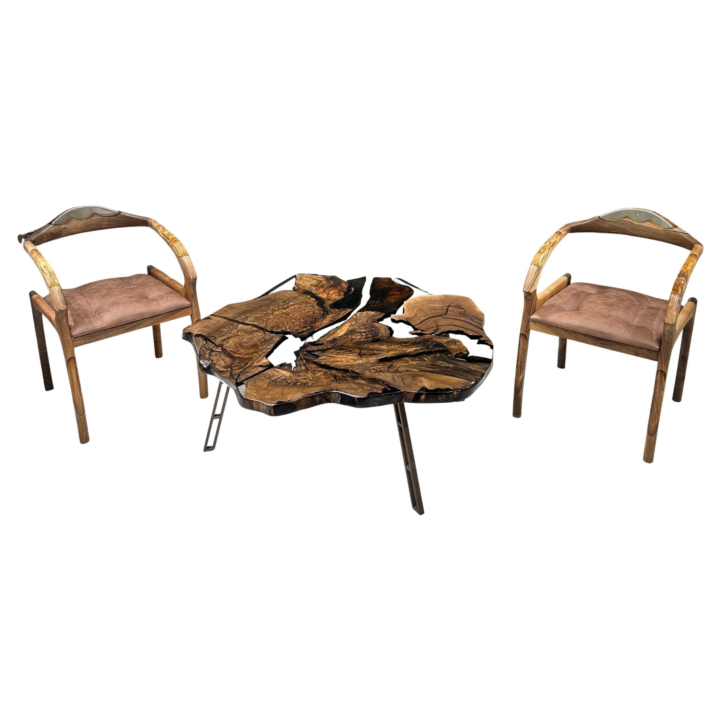 Tavolo da caffè in legno di noce con resina epossidica trasparente

Ti presentiamo il nostro tavolino da caffè in resina epossidica, un vero esempio di artigianalità ed eleganza. Questo eccezionale mobile è stato progettato per essere più di un