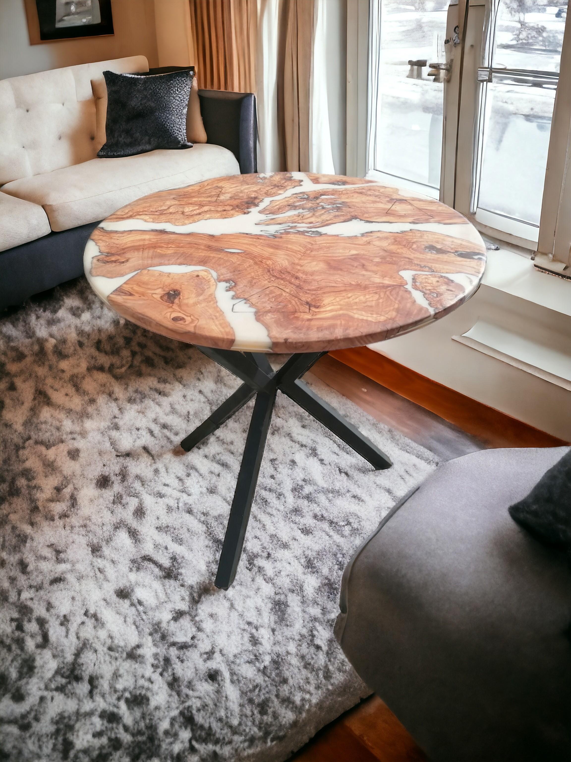 Portuguese Epoxy resin Olive dining Table For Sale