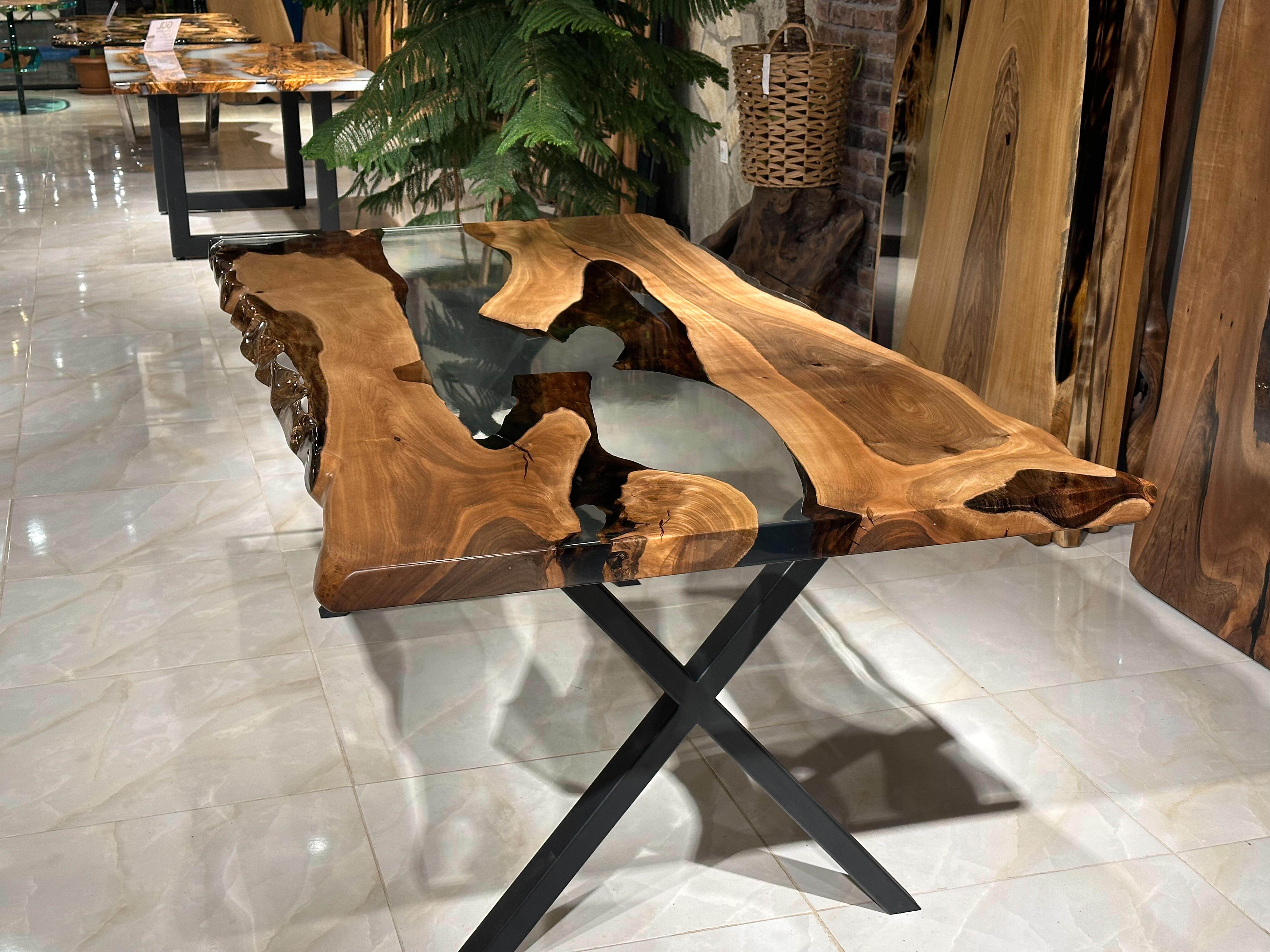 Epoxy Table - Epoxy Resin Table Rivers Edge Table - Resin Wood Table For Sale 3