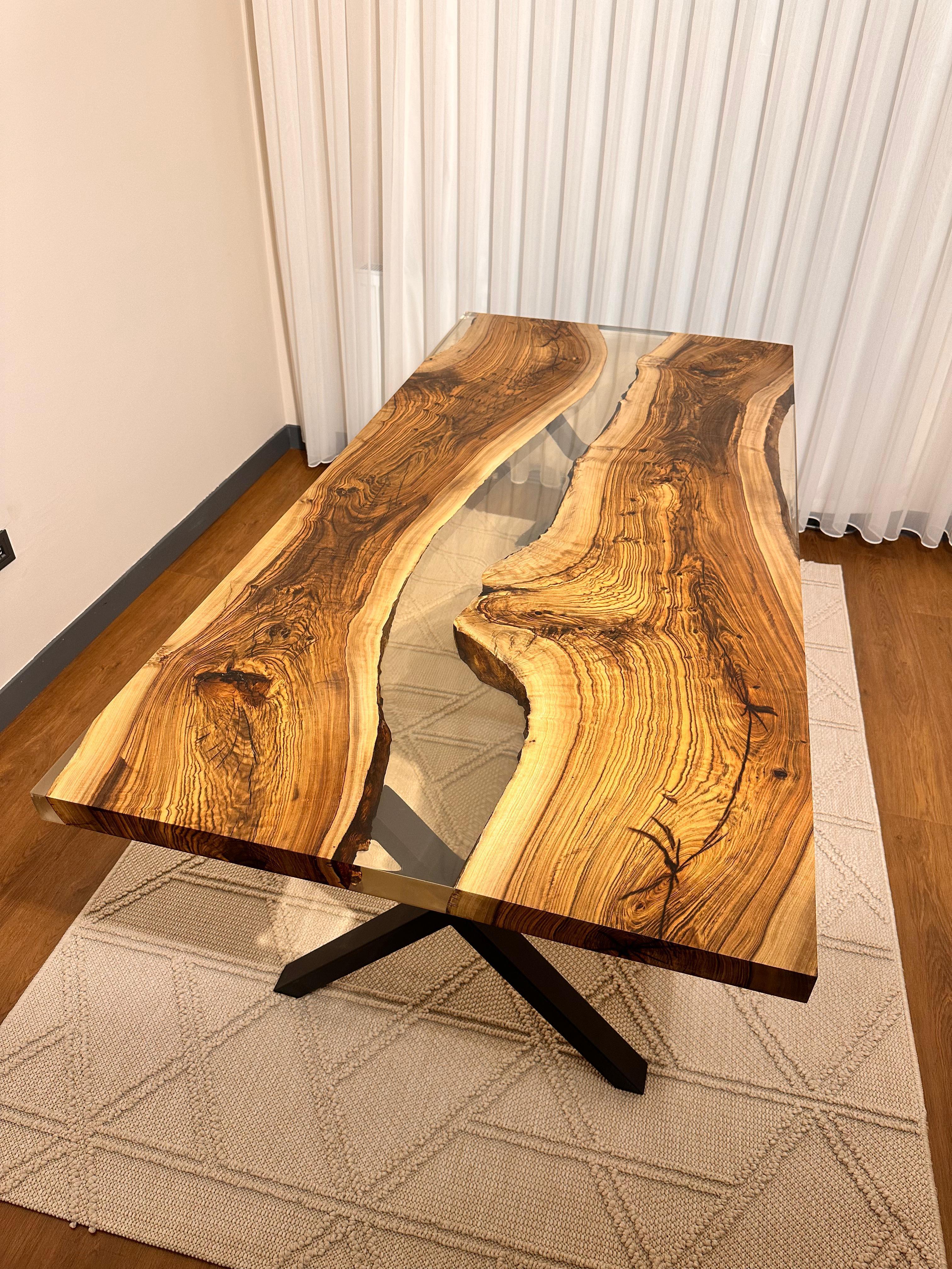 Epoxy Wood Table - River Resin Table - Walnut Custom Table For Sale 2