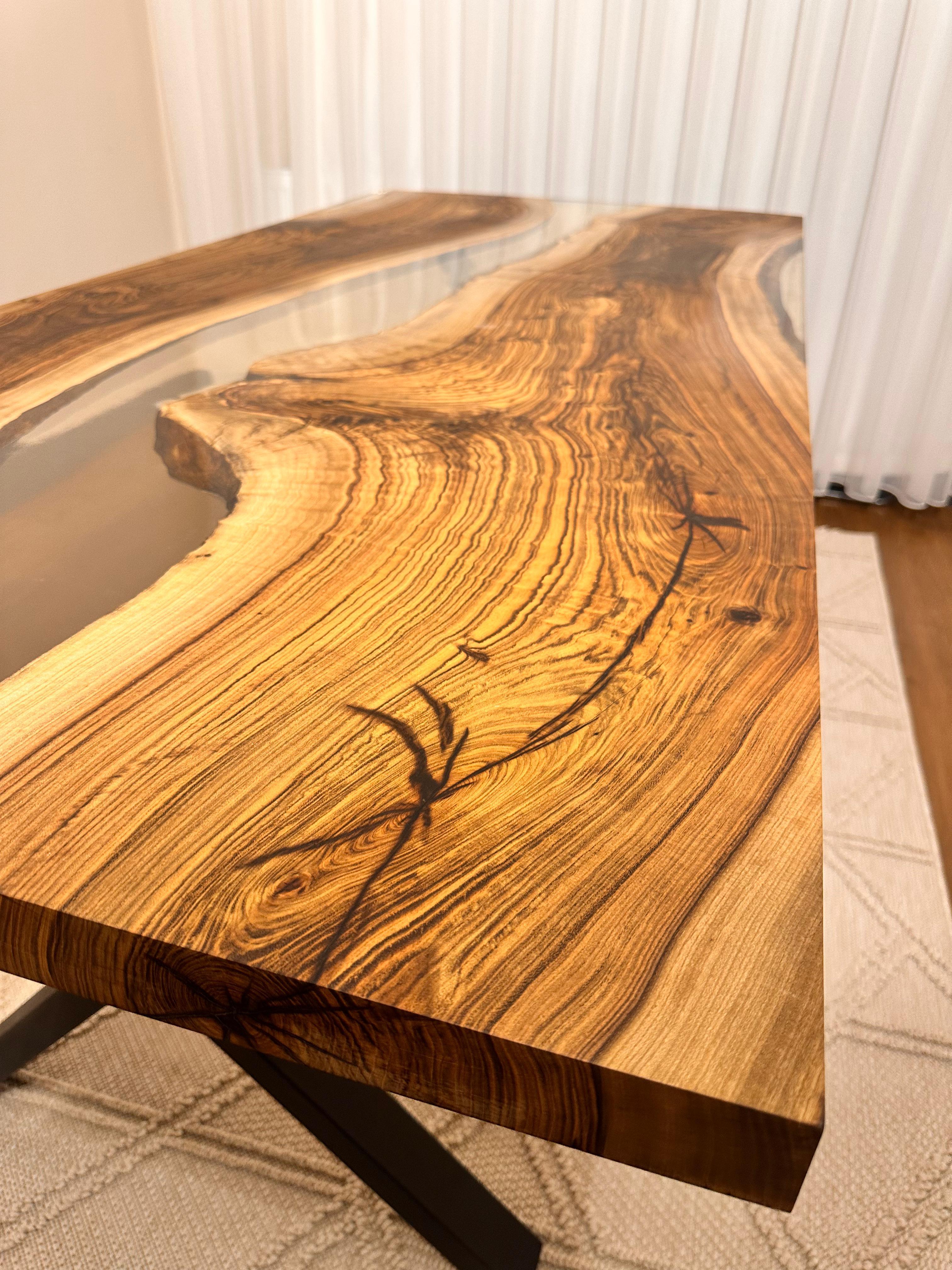Epoxy Wood Table - River Resin Table - Walnut Custom Table For Sale 3
